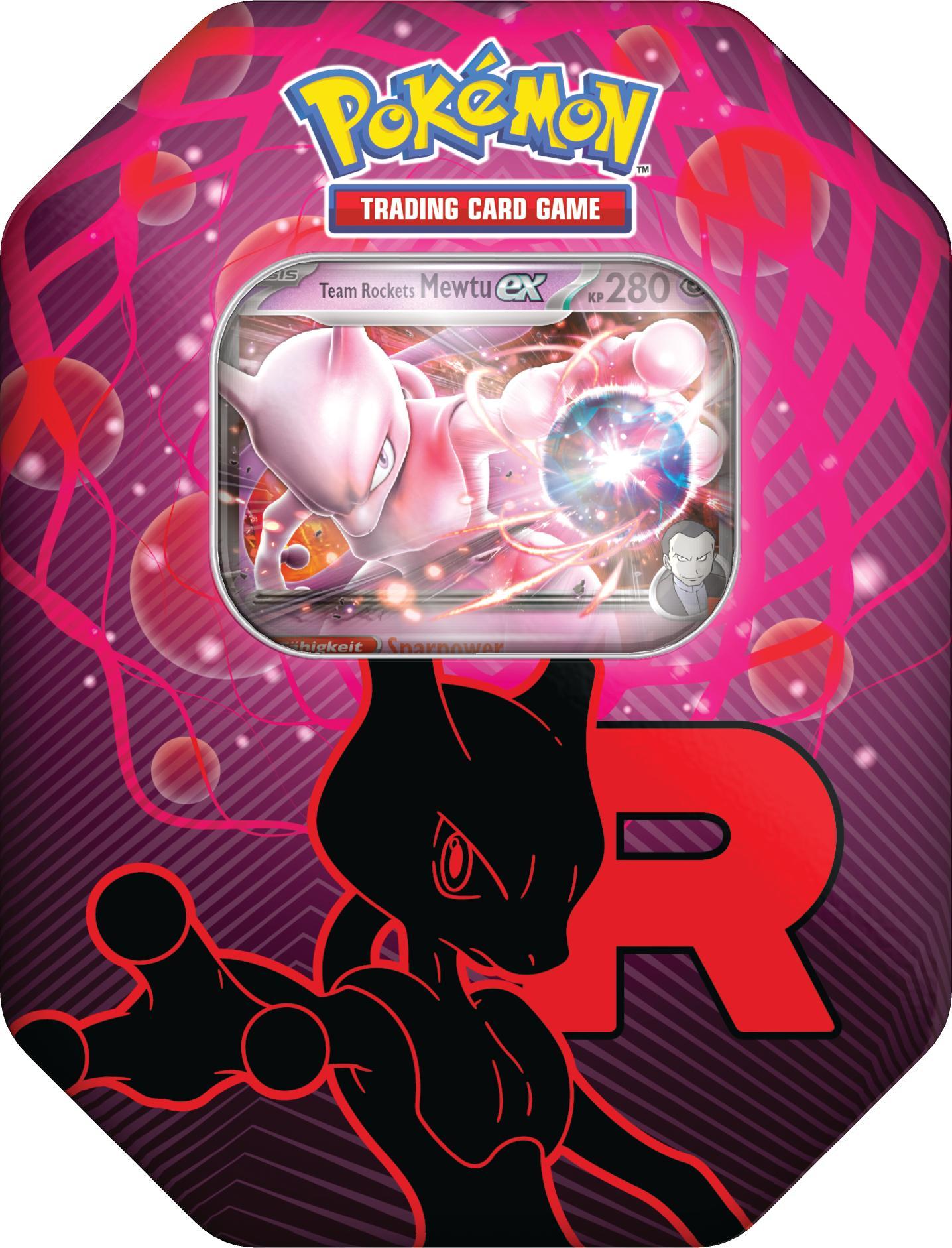 Pokémon Team Rocket Mewtu-ex Tin-Box - Promokarte +4 Booster