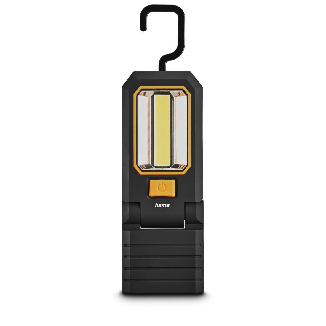 HAMA W210 LED-Arbeitsleuchte, COB, Batterien, Magnet, Haken