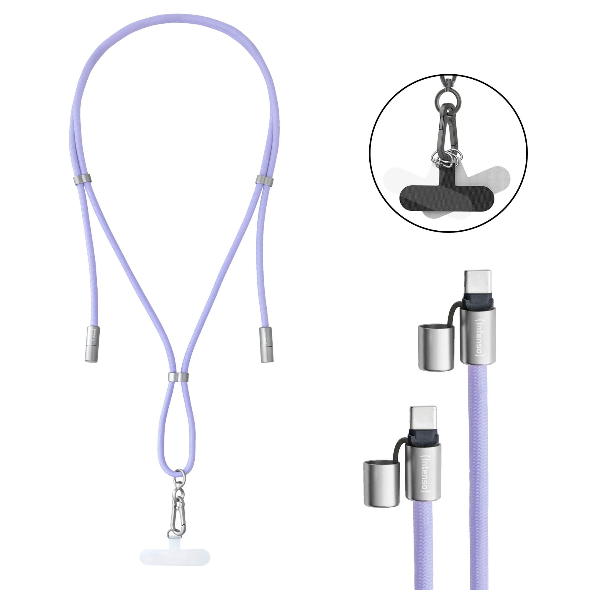 Intenso Handykette USB-C Lade-/Datenkabel 60W PD3.0 lila