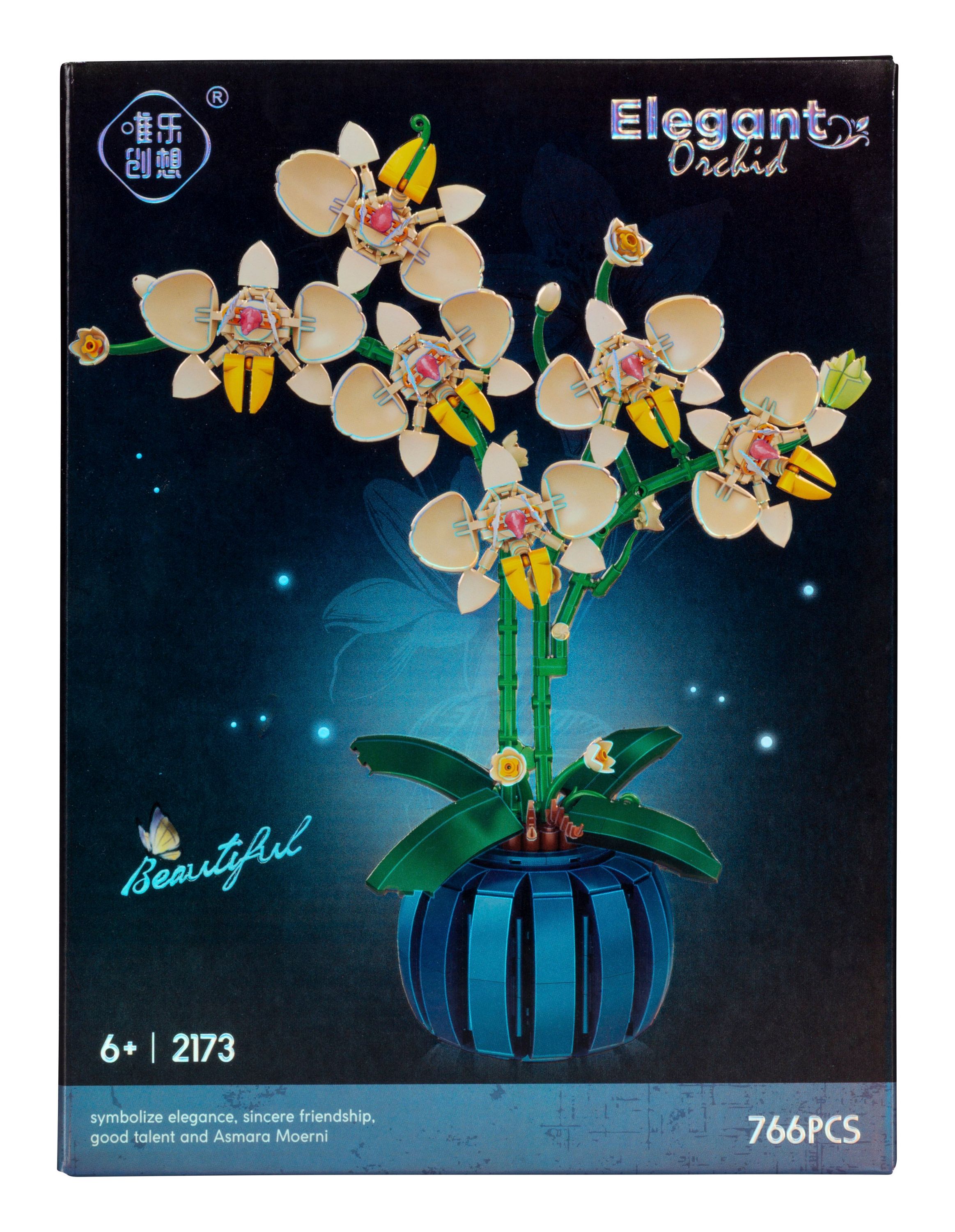 Orchidee Gelb Building Set – Bastelset, kreative Deko