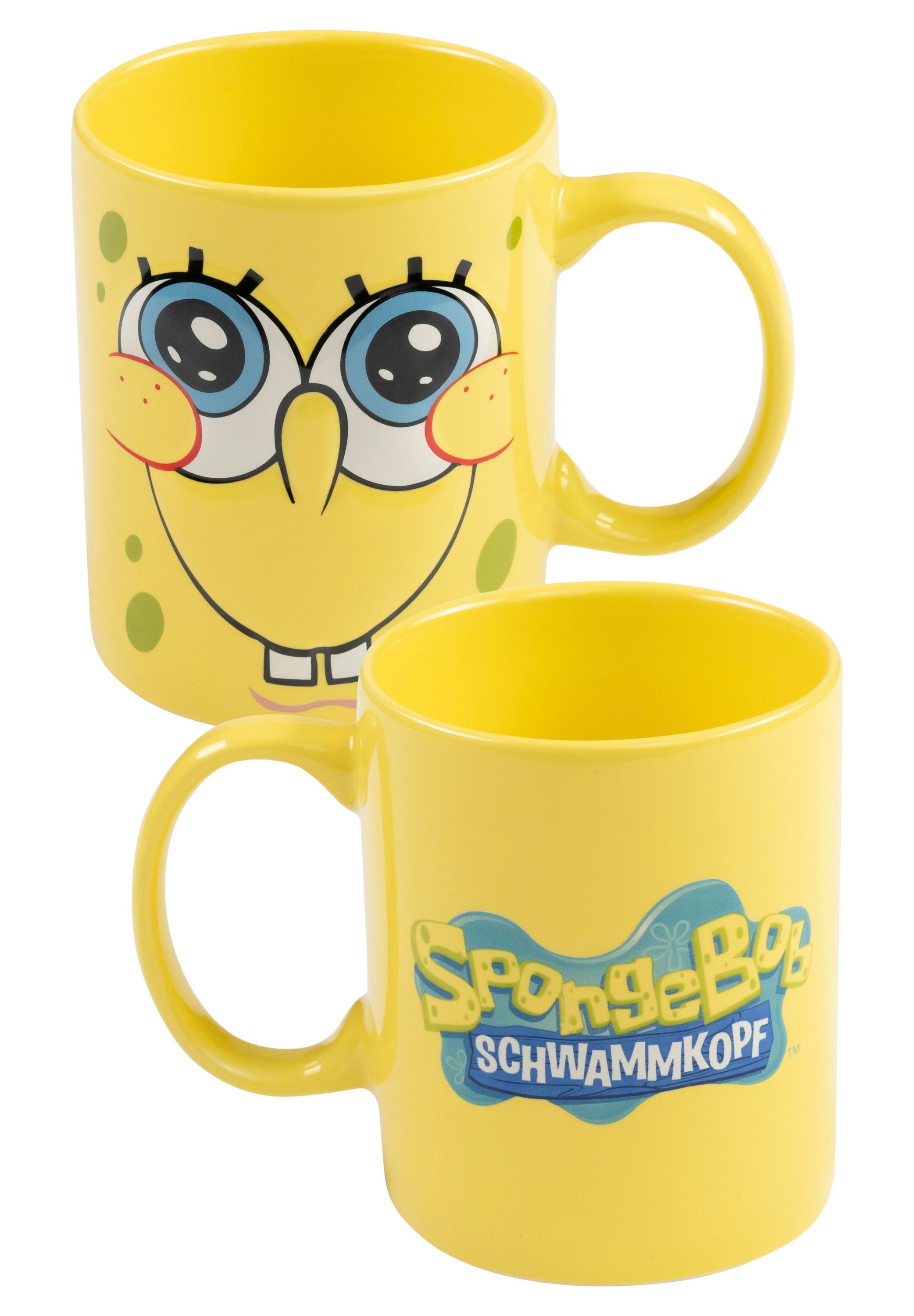 SpongeBob Schwammkopf 3D Tasse 320ml, gelb, spülm./mikro