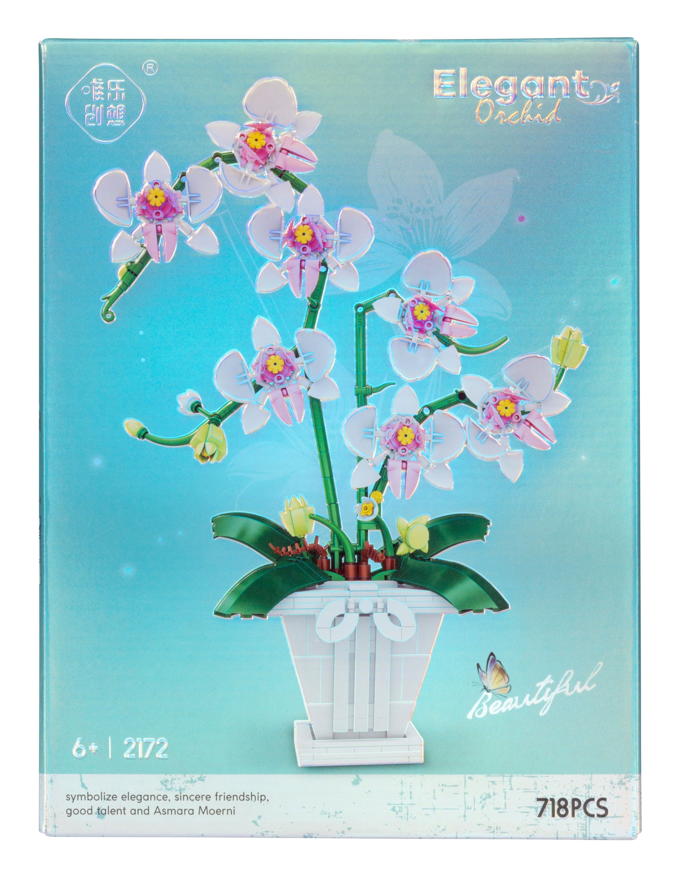 Orchidee weiß Building Set Bastelset – stilvolle Deko