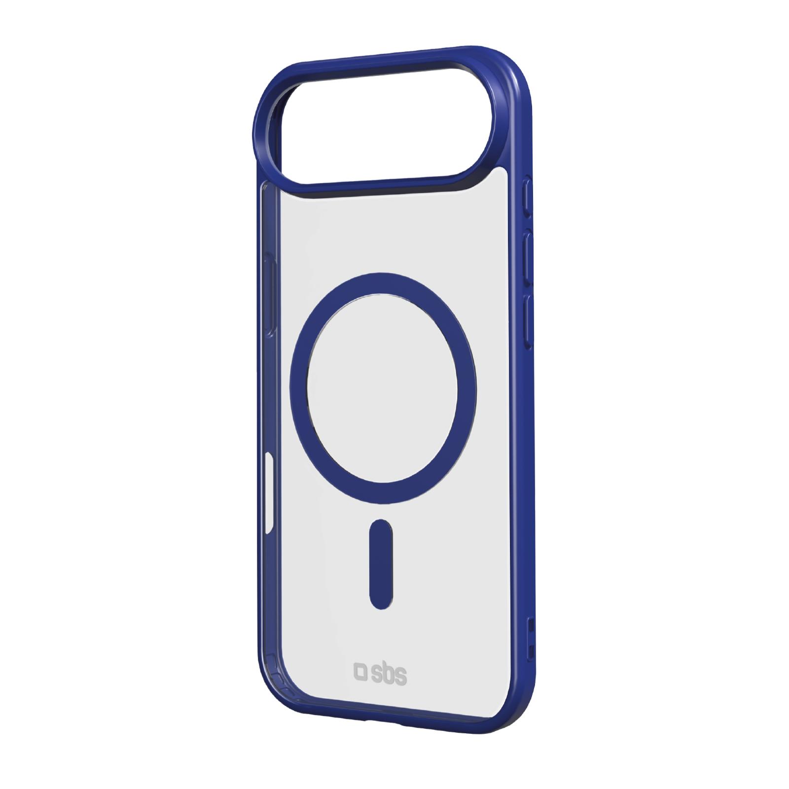 SBS iPhone 17 Air Back Case, MagSafe, blau, farbige Ränder