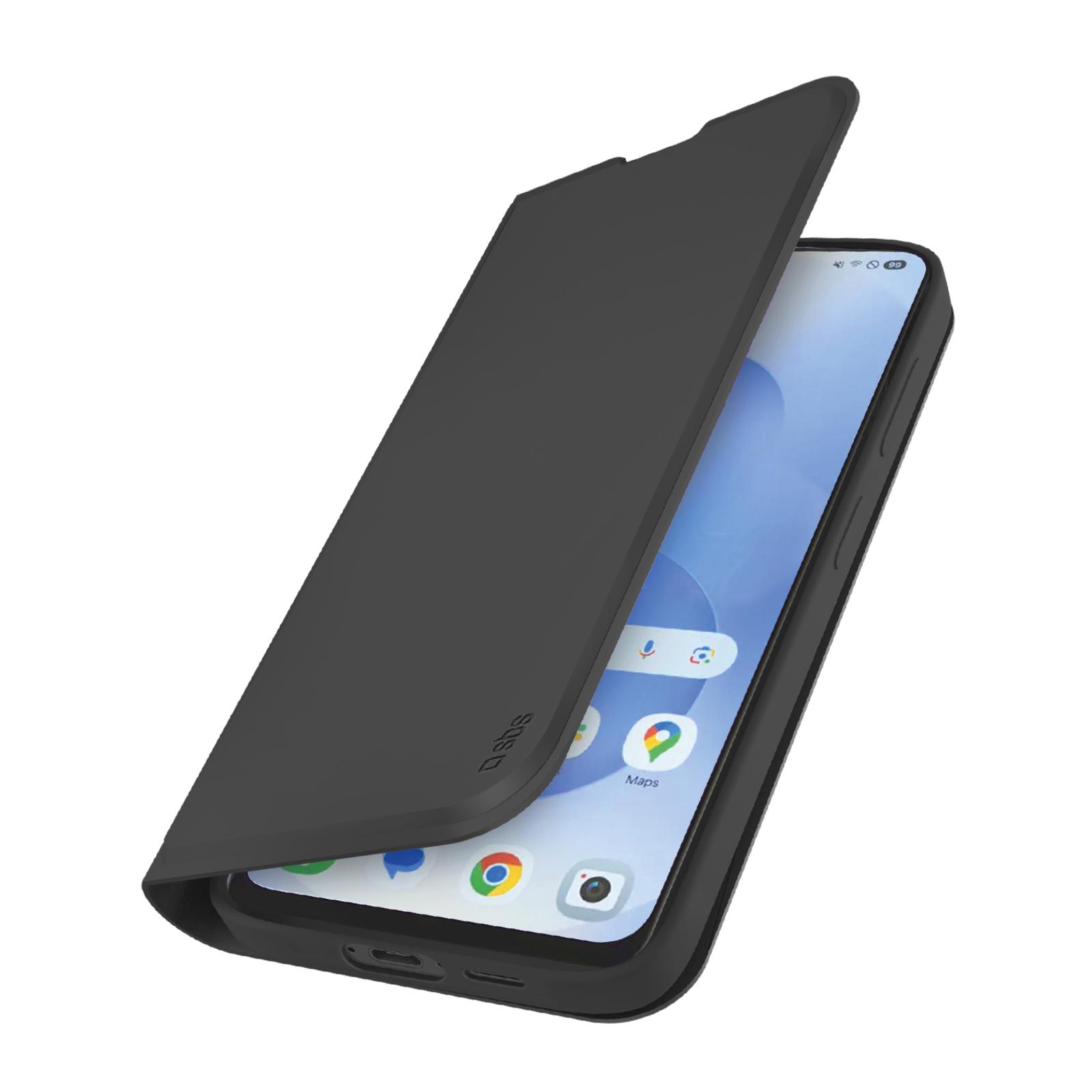 SBS Samsung S25 FE Klapphülle Schwarz – Soft-Touch, Ständer