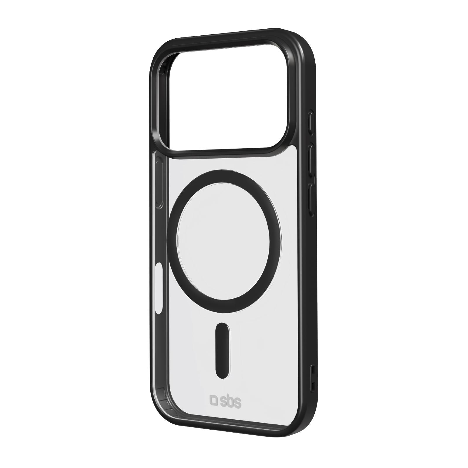 SBS iPhone 17 Pro Case – MagSafe, schwarz, farbige Ränder