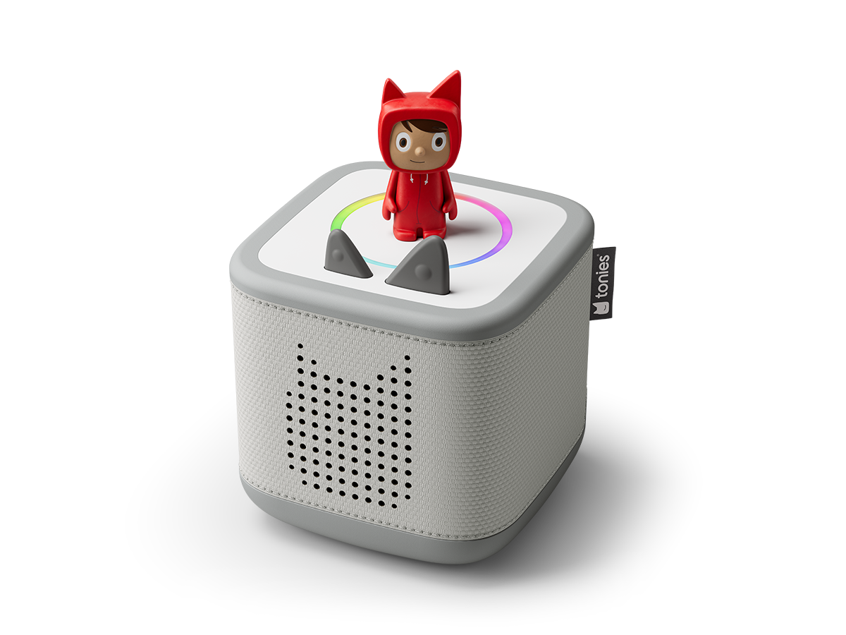 tonies Toniebox 2 Starter-Set Mondgrau mit Kreativ-Tonie Rot