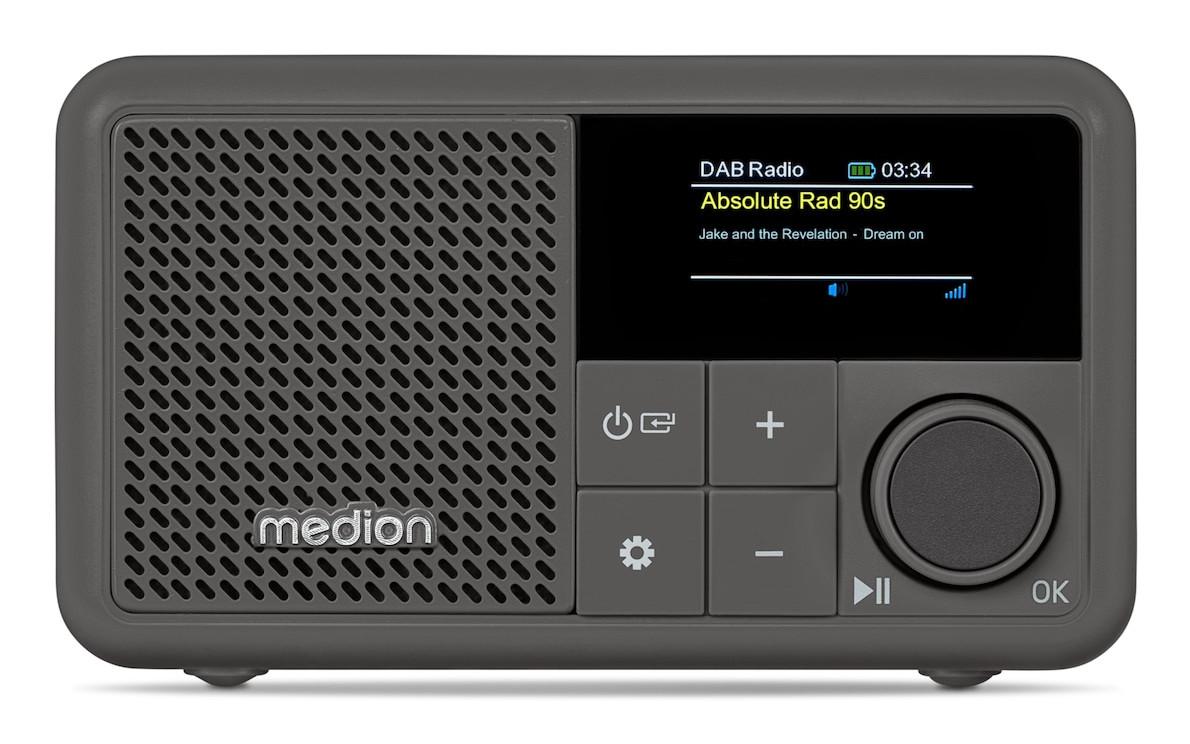 MEDION S66822 Tragbares Mini DAB+ Bluetooth-Radio, Akku