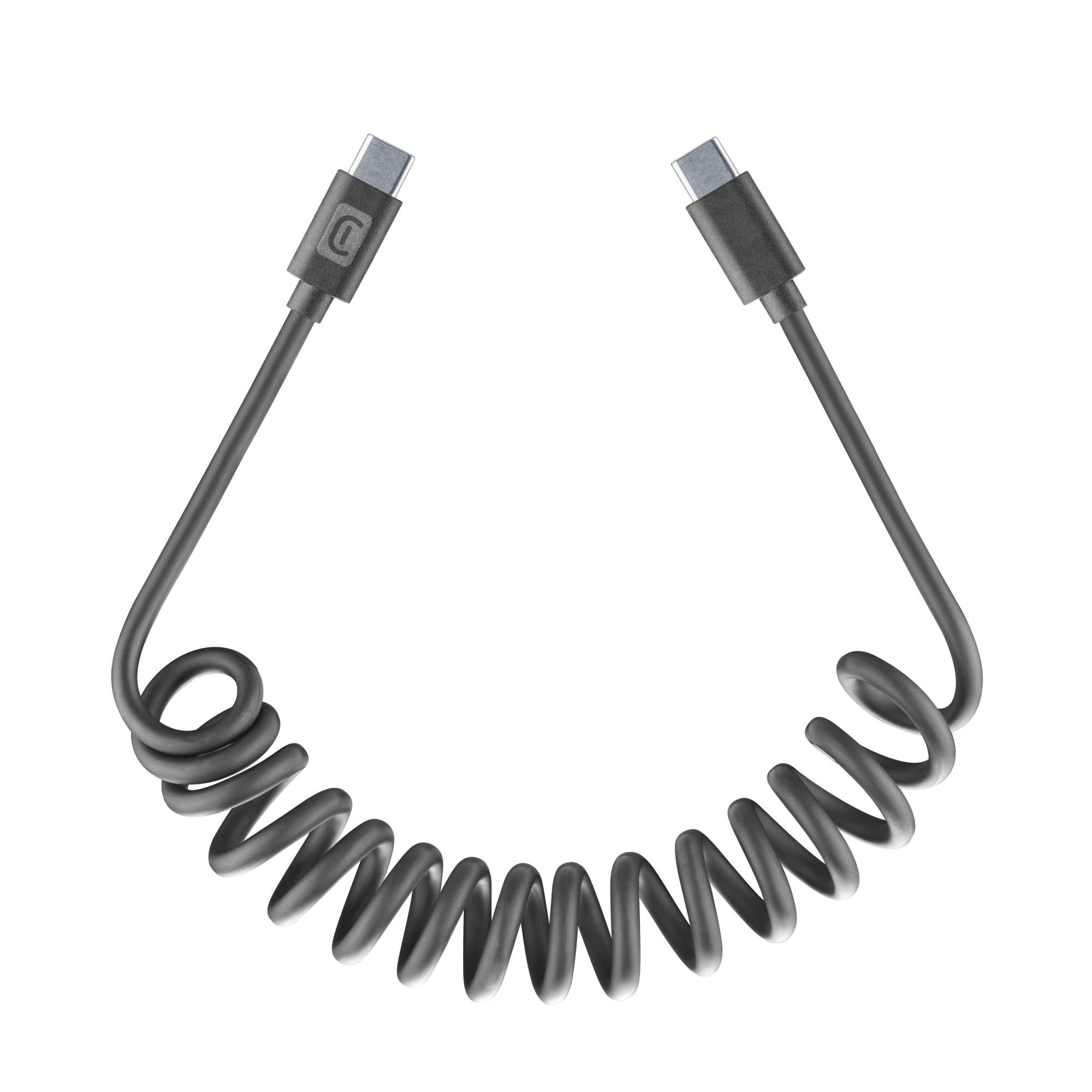 Cellularline USB-C Spiralkabel 1,2 m Typ-C Schwarz