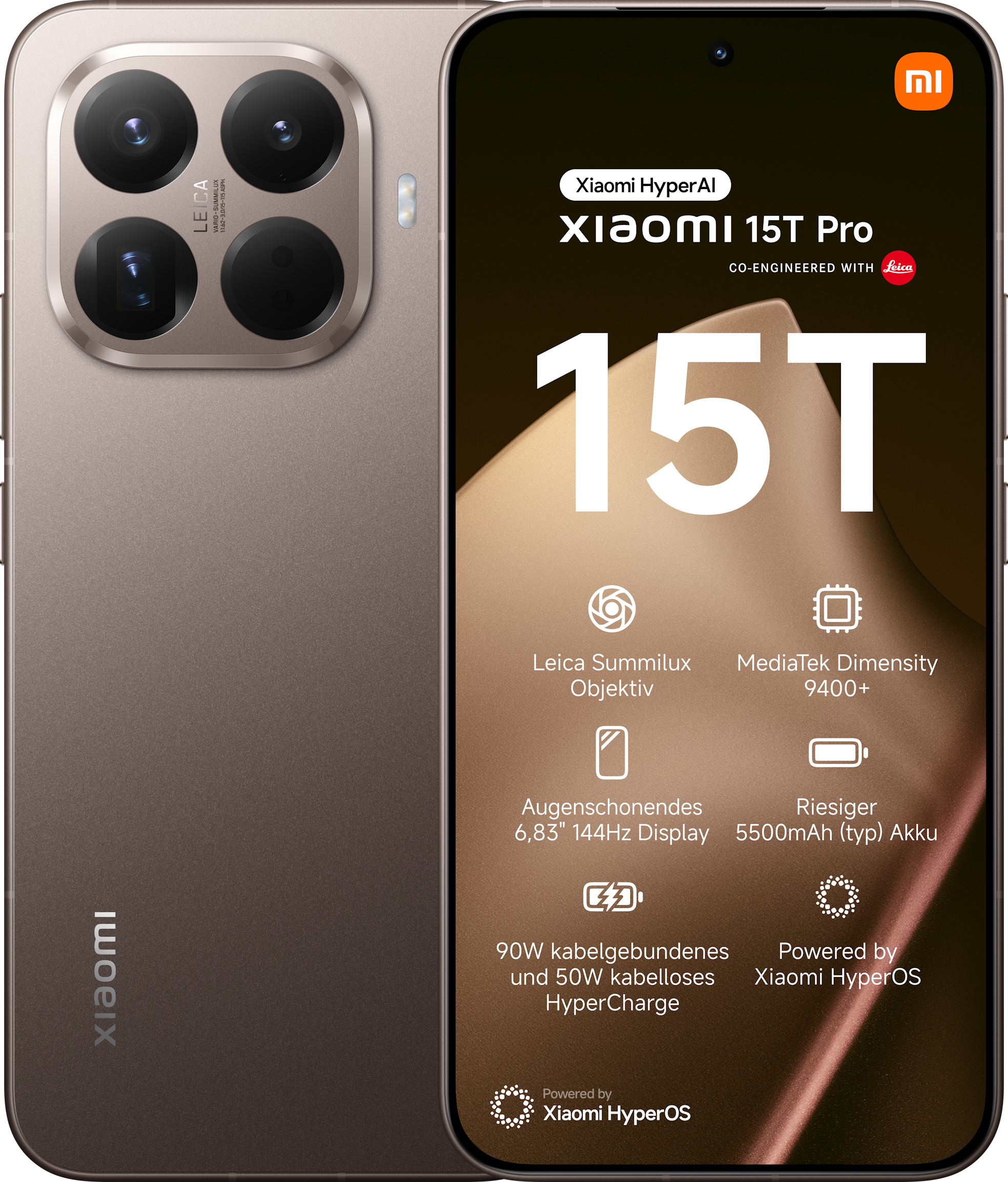Xiaomi 15T Pro Smartphone 12GB+512GB Mocha Gold Leica 5x