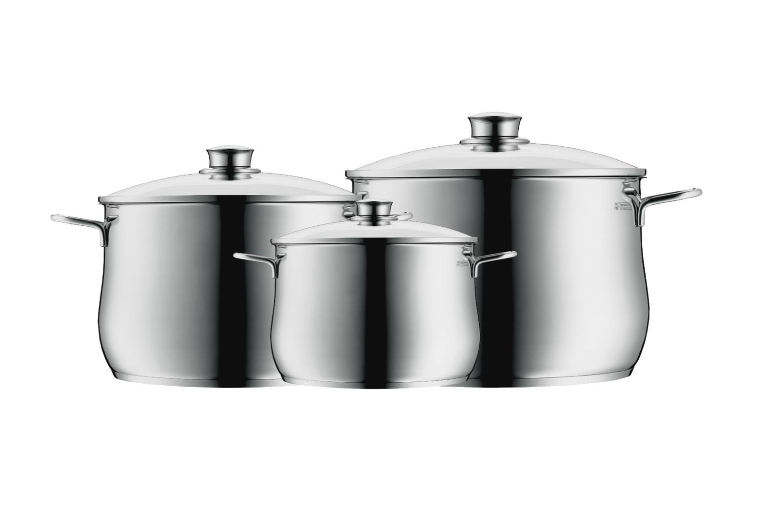 WMF Diadem Plus Topfset 3-tlg Induktion Glasdeckel Gebraucht starke Spuren