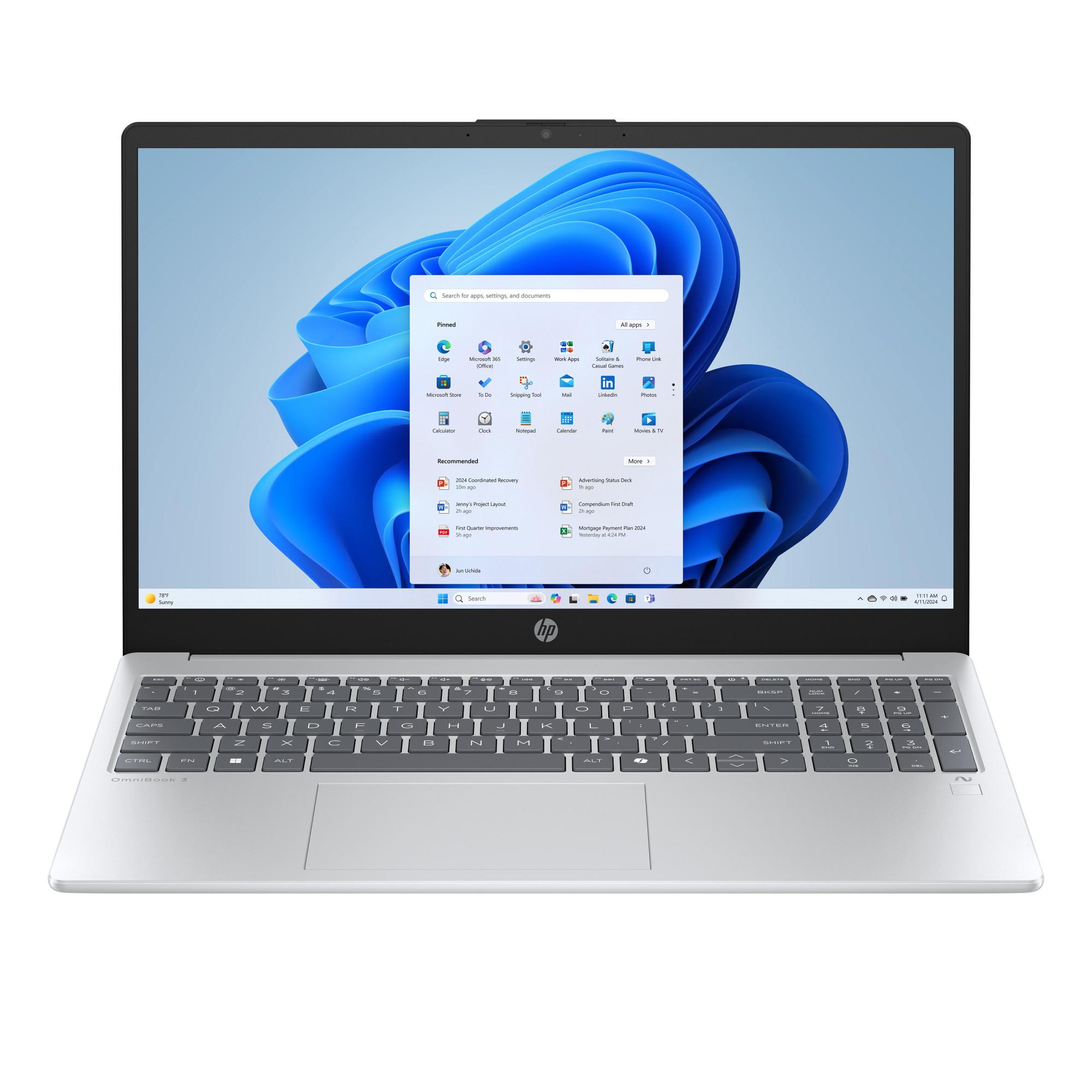 HP OmniBook 3 Laptop 15,6 FHD Ryzen AI5 16GB 1TB