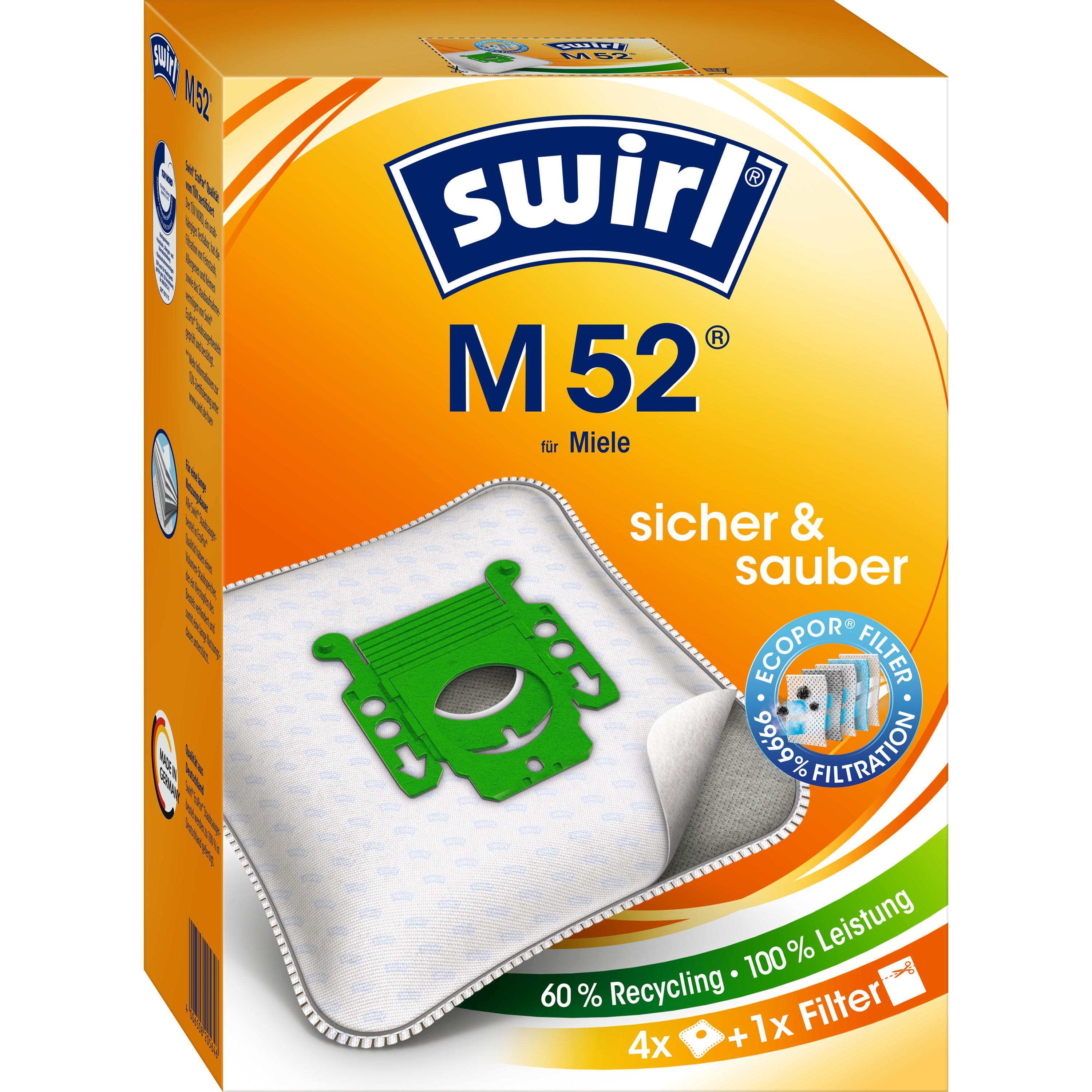 Swirl M 52 EcoPor Staubsaugerbeutel (4