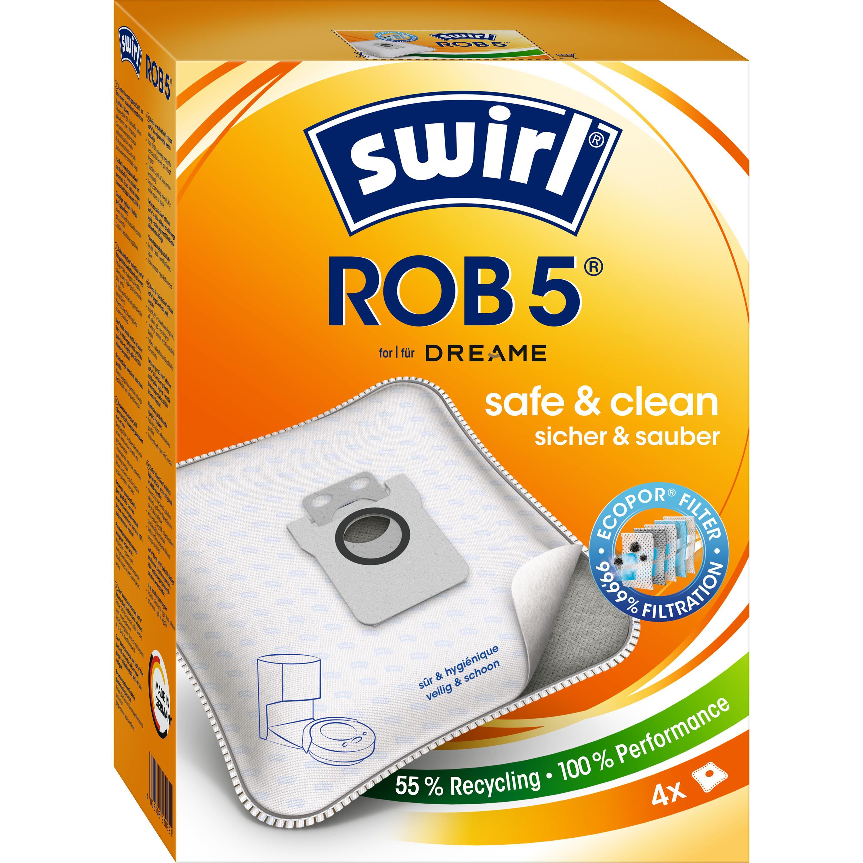 Swirl ROB 5 EcoPor Staubsaugerbeutel (4) reißfest