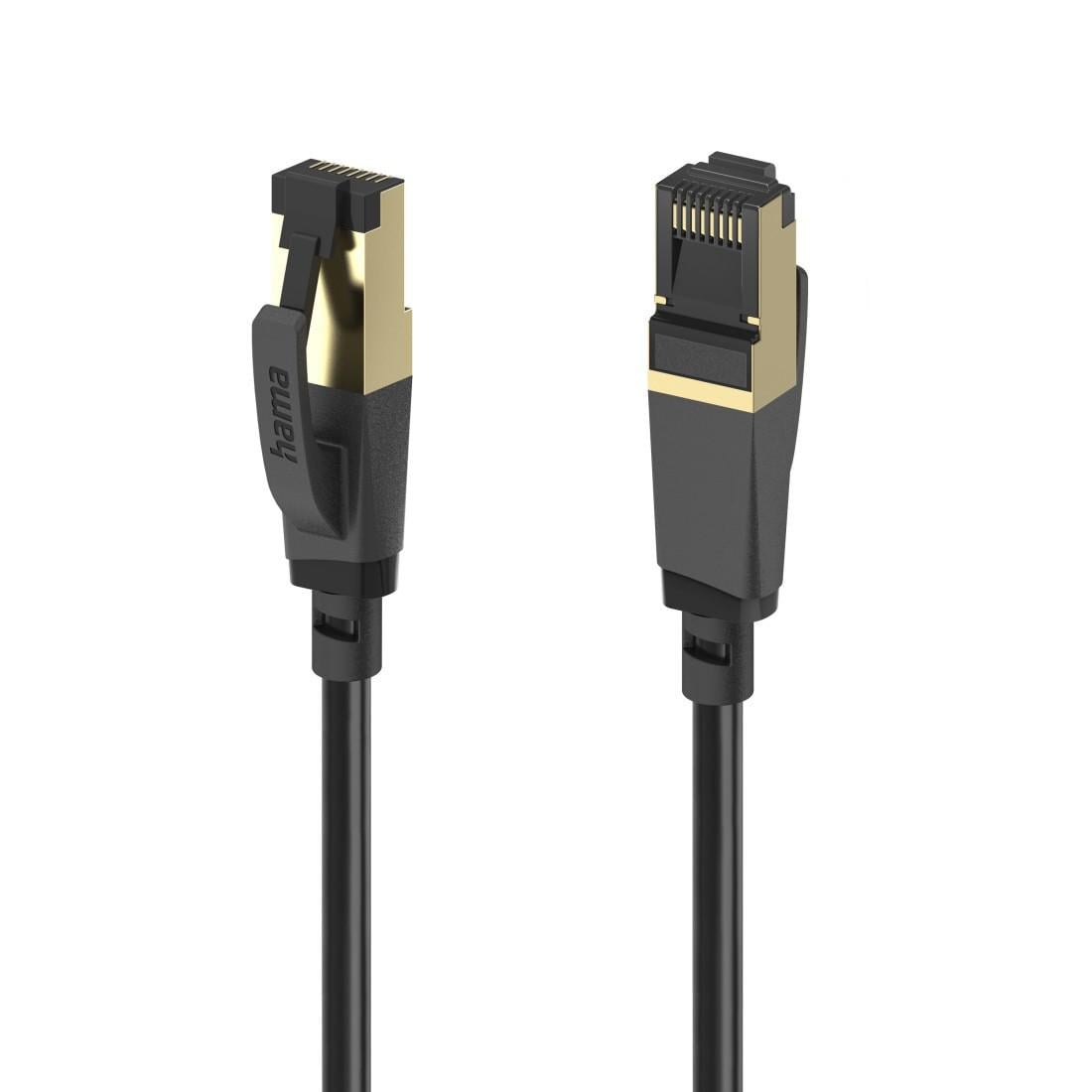 Hama 00202000 Netzwerkkabel Cat8 0,5 m S/FTP 40G schwarz