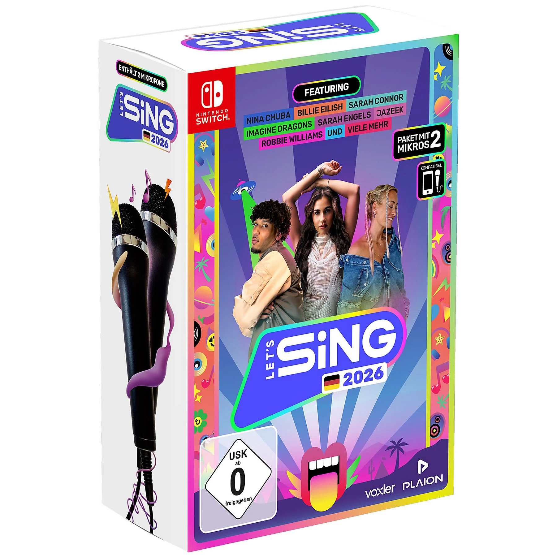 PLAION Let's Sing 2026 - Switch Spiel German Version +2 Mics