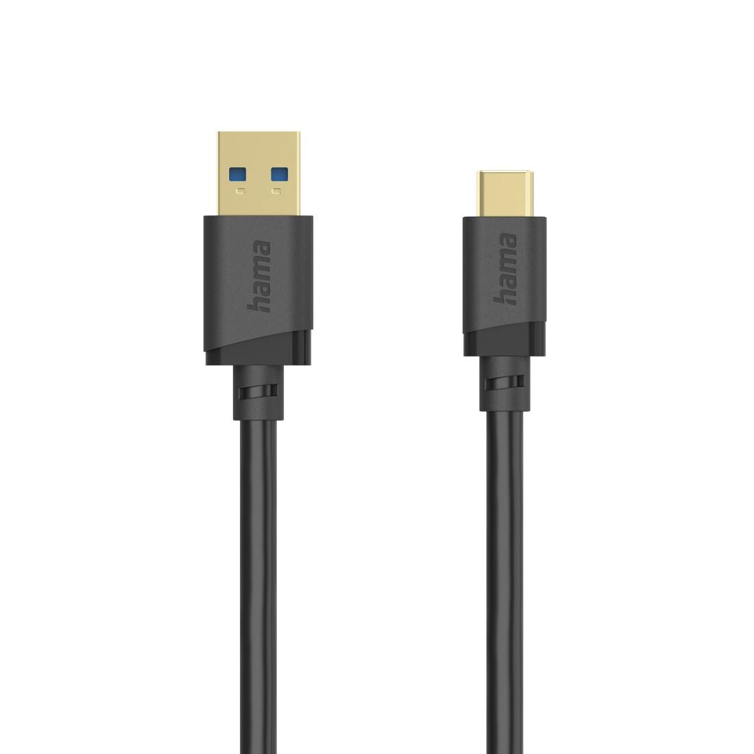 Hama 00202005 USB-A-USB-C Kabel 0,75 m USB 3.2 Gen1 schwarz