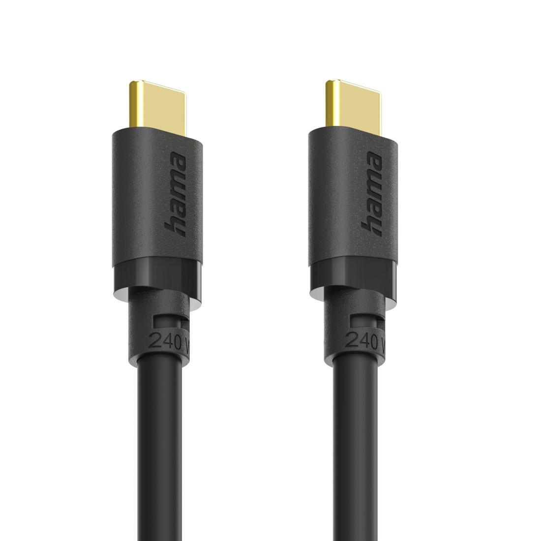 Hama 00202009 USB-C-Kabel 1,5 m 5 Gbit/s 240 W schwarz