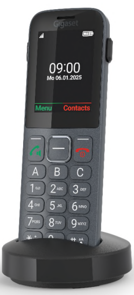 Gigaset Comfort 600 SIM 4G VoLTE Telefon Dark Silver