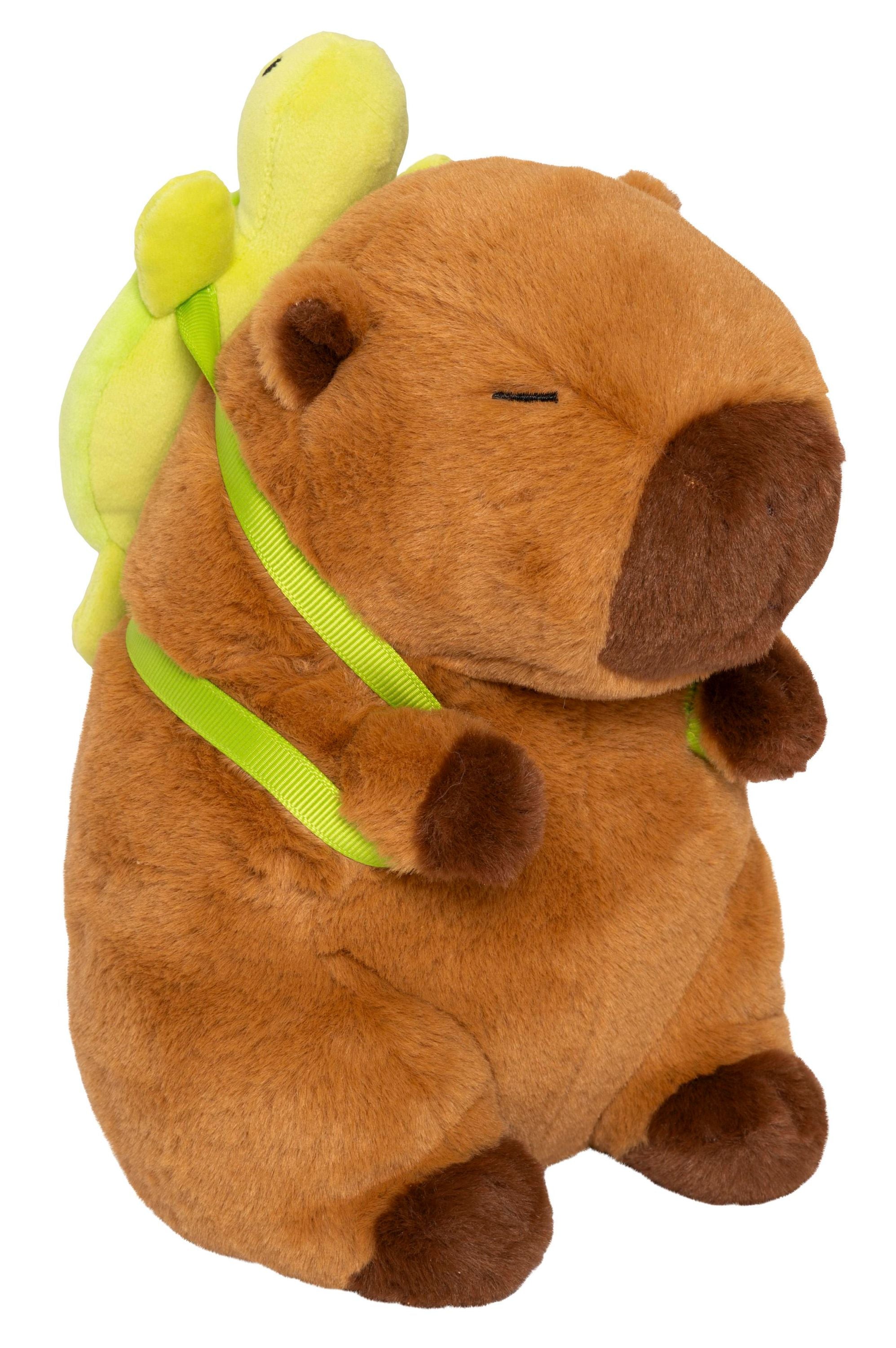 Capybara 20cm Kuscheltier - Plüsch mit Schildkröten-Rucksack