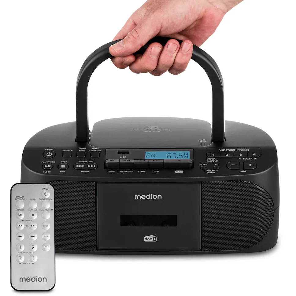 MEDION DRX-1 Plus Boombox DAB+ Bluetooth CD/Kassette schwarz