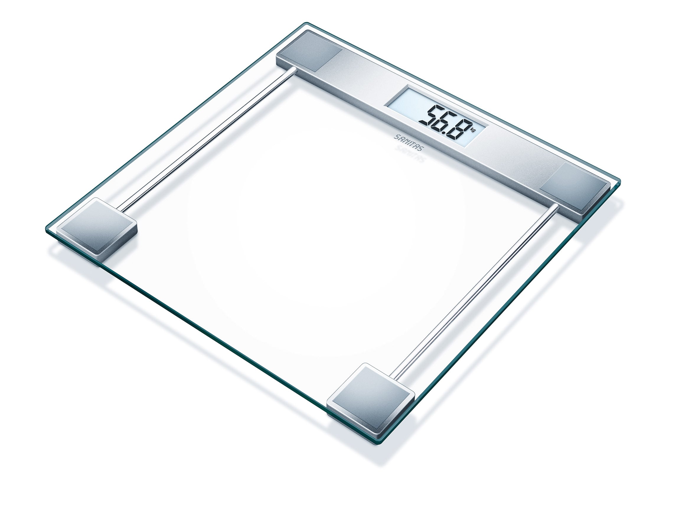 Sanitas SGS 06 Glaswaage 150 kg großes Display, Ebony Black