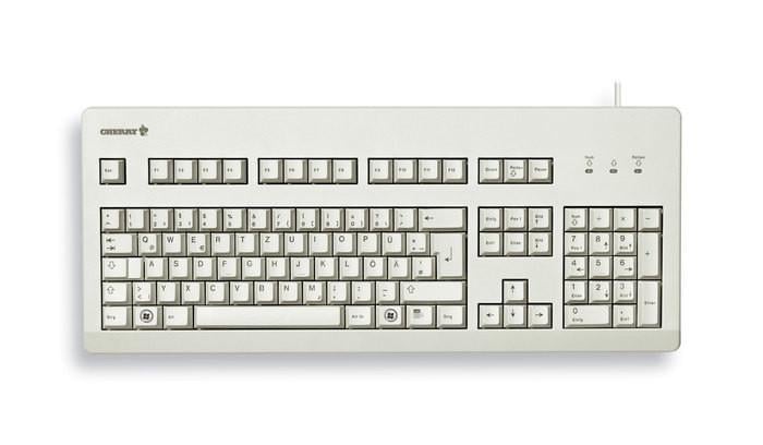 CHERRY G80-3000 Mechanische Tastatur DE USB MX Blue Hellgrau
