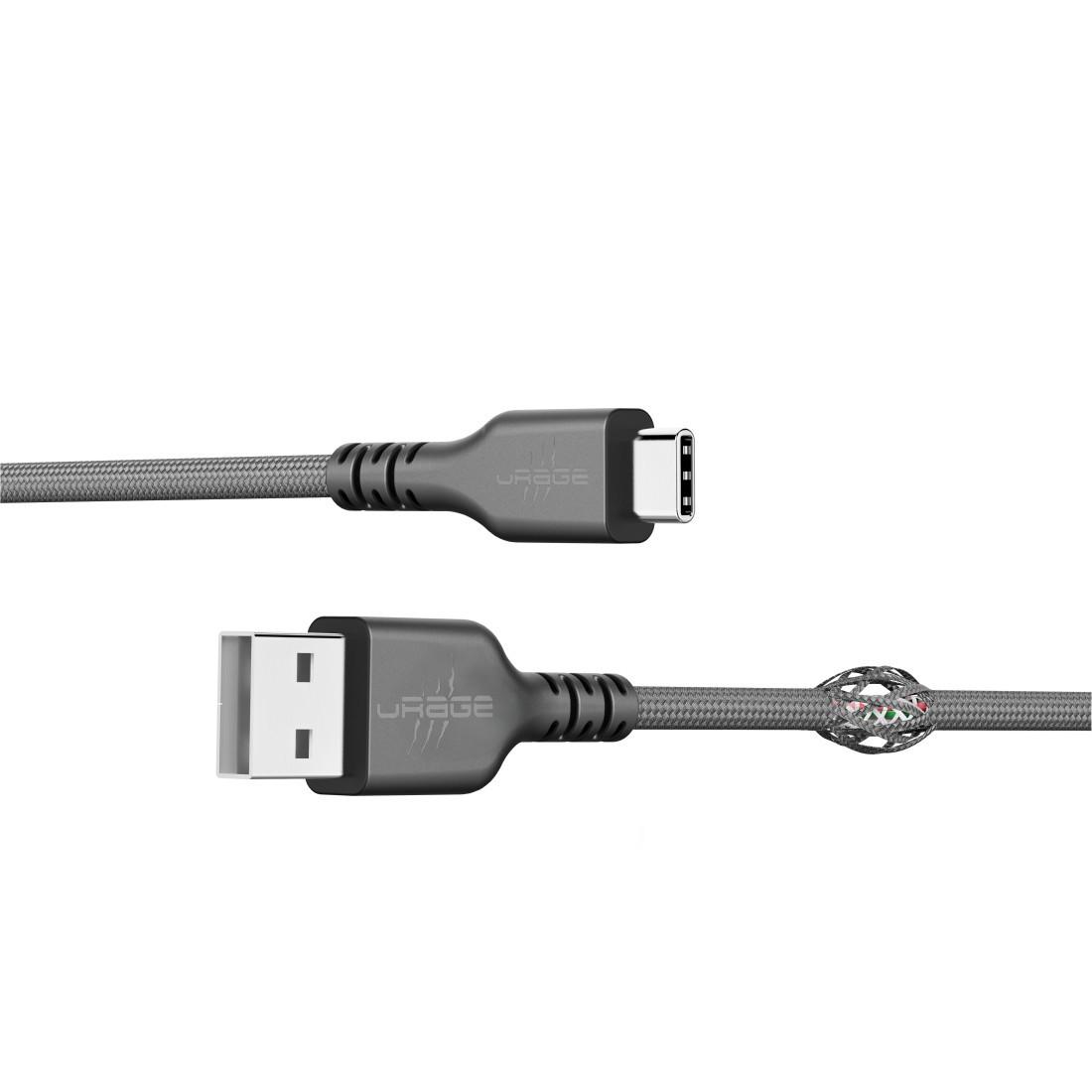 uRAGE uFlex USB-Kabel USB-A auf USB-C, 2,20 m Mesh Schwarz