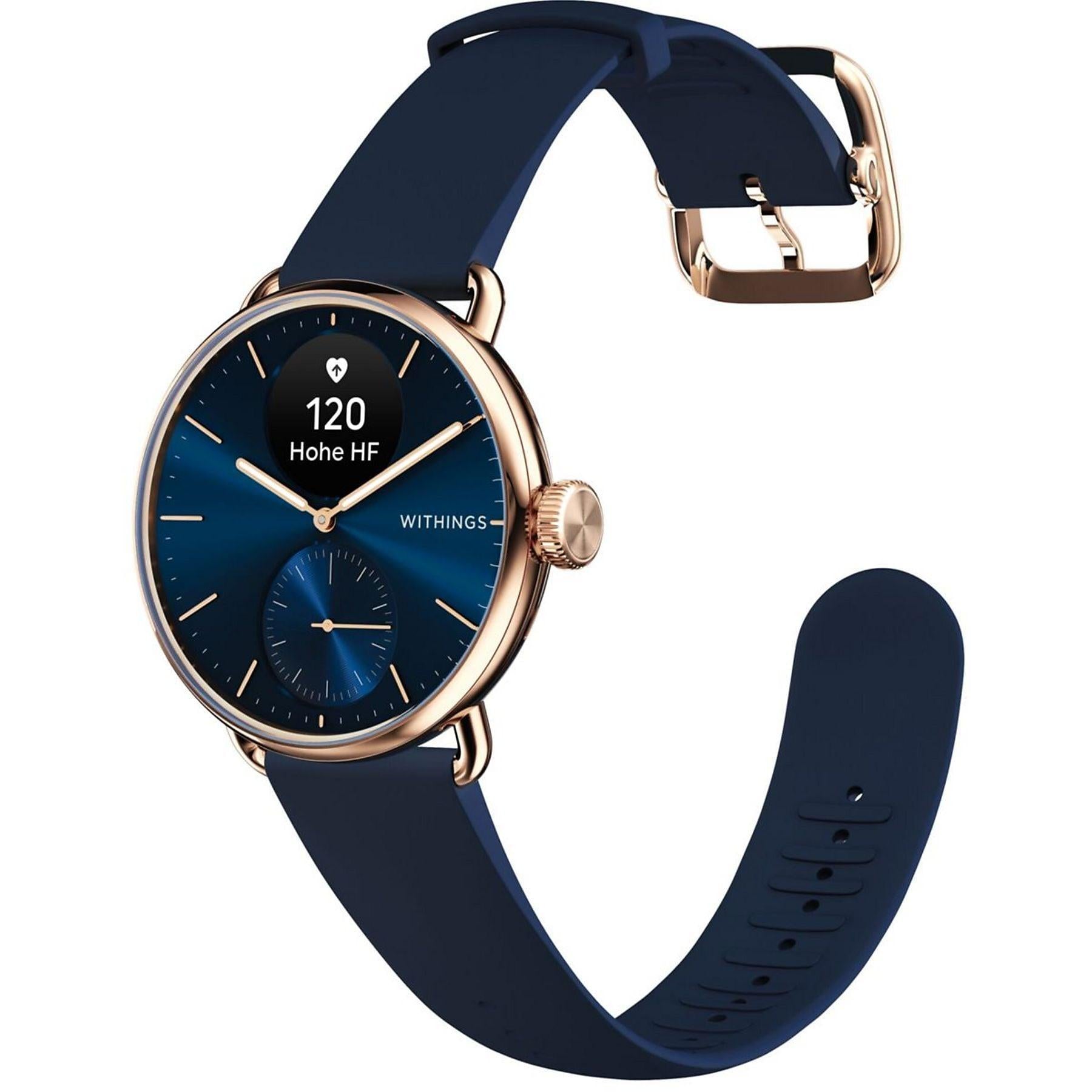 Withings ScanWatch 2 Smartwatch 38mm Blau Roségold EKG SpO2