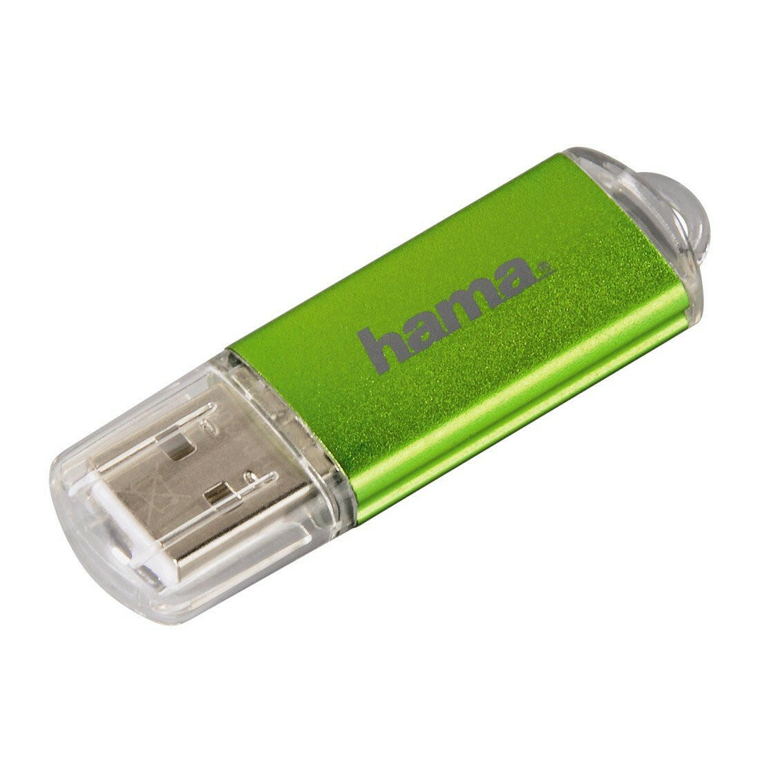 Hama 64GB USB-Stick USB 2.0, grün, 15MB/s, mit Öse.