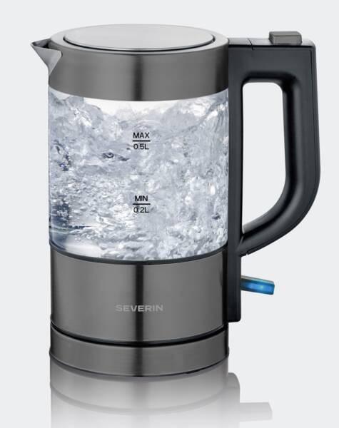 SEVERIN Mini Glas-Wasserkocher 0,5 L, Kalkfilter