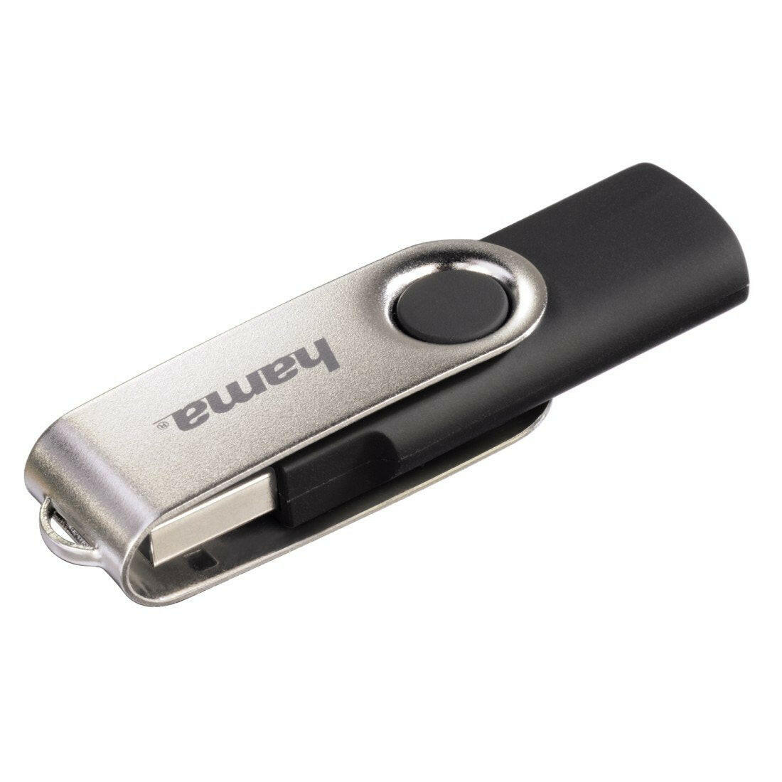 Hama 8GB USB-Stick Rotate, USB 2.0, schwarz/silber.