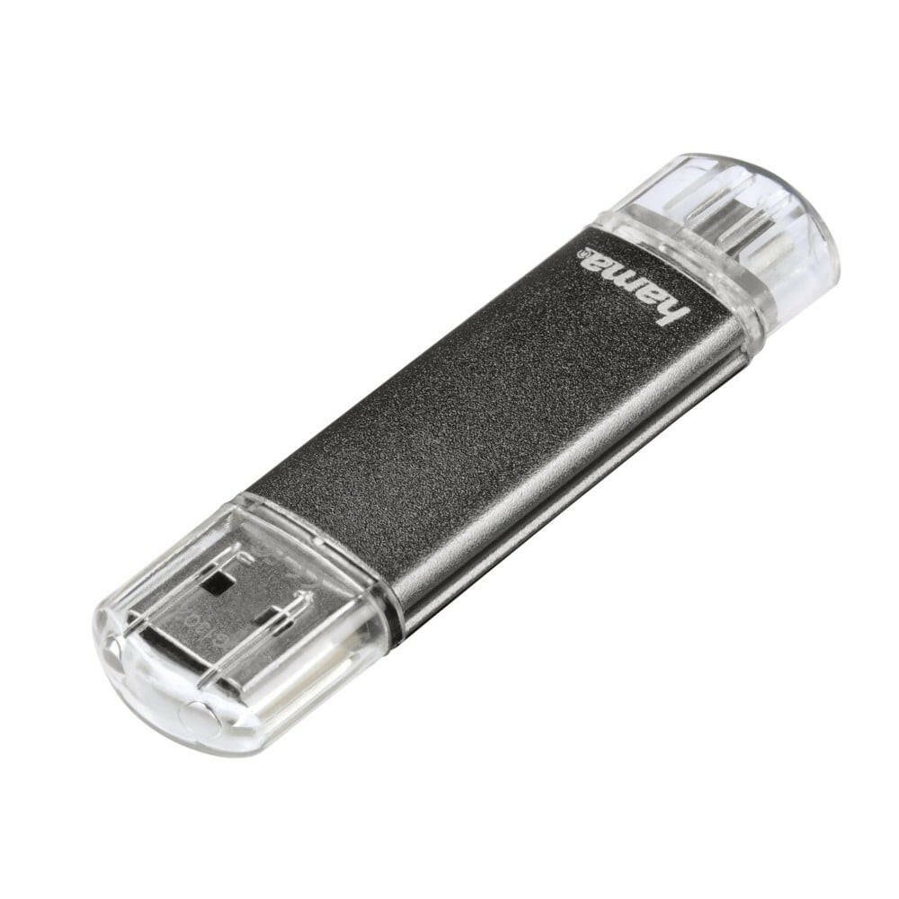 Hama Laeta Twin 32GB USB-Stick 2-in-1 Grau USB 2.0.