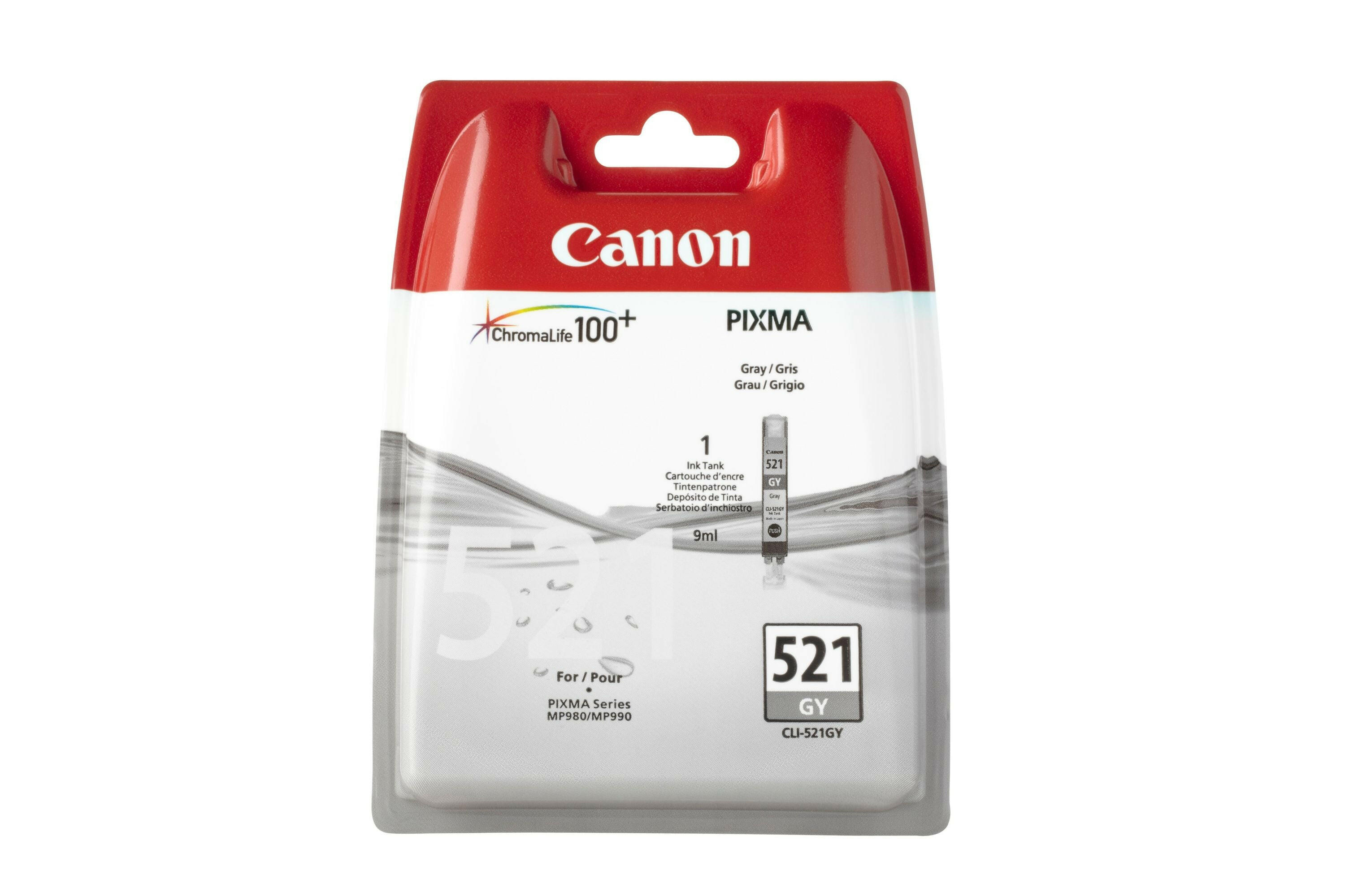 Canon CLI-521GY Tintenpatrone, 9ml, Grau, PIXMA MP980/990.
