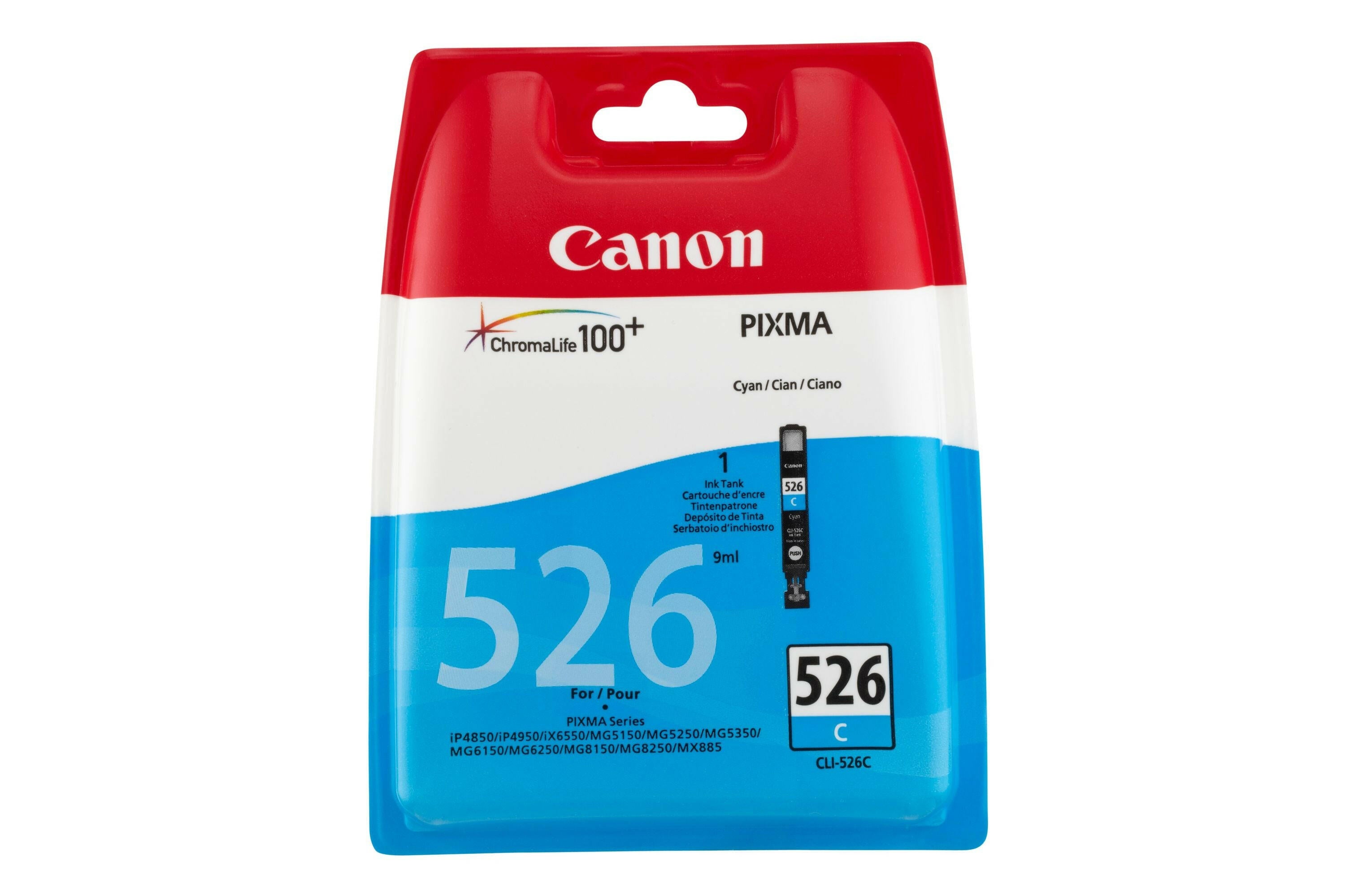Canon CLI-526C Cyan Tintenpatrone 9ml - Original, 530 Seiten.