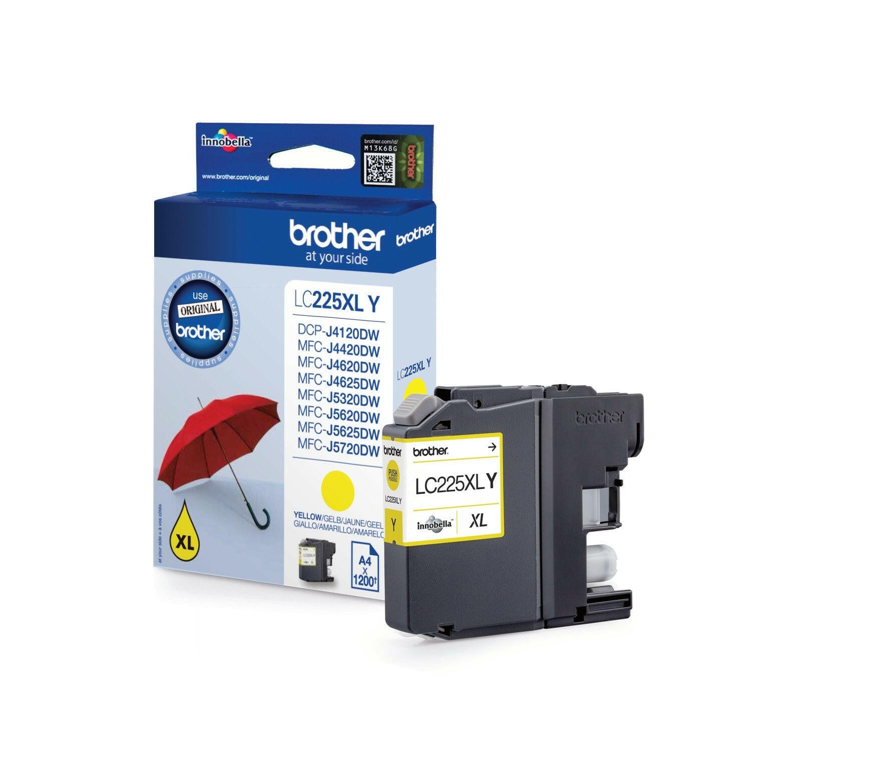 Brother LC-225XL Y Gelb Tintenpatrone 1200 Seiten.