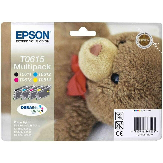 Epson T0615 Multipack Tintenpatronen BK/C/M/Y, 4 Stück.