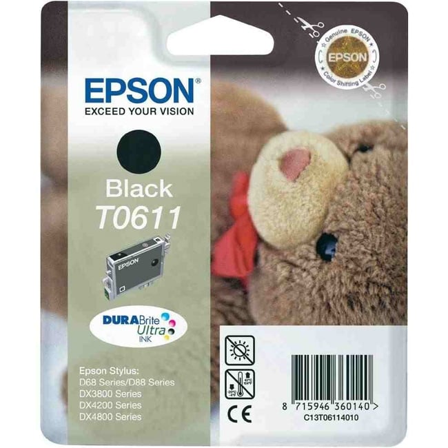 Epson Stylus T0611 Tintenpatrone Original schwarz 8ml