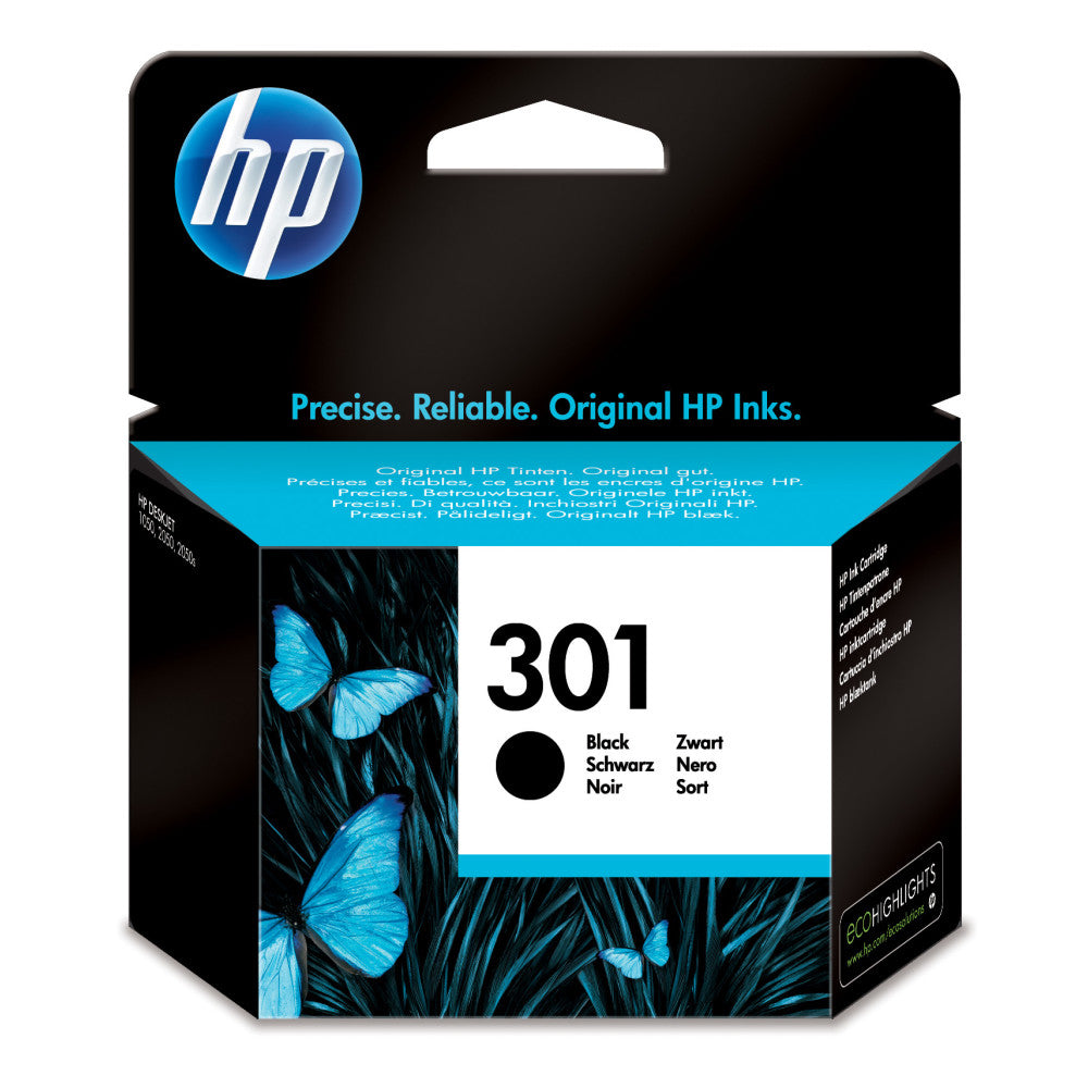 HP Original Druckerpatrone 301 Schwarz für HP Deskjet 1000/2000/3000-Serie - 3 ml - 190 Seiten - 1 Stück