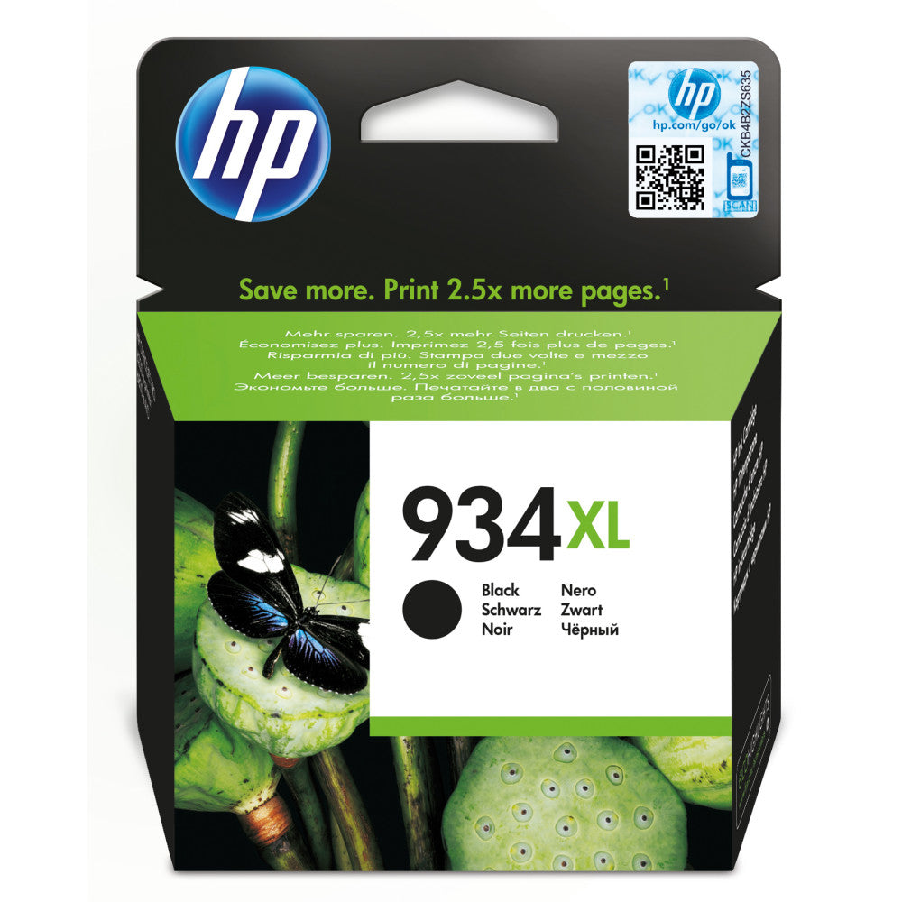 HP 934XL Schwarz Original Druckerpatrone mit hoher Druckleistung - 22,5 ml - bis zu 1000 Seiten