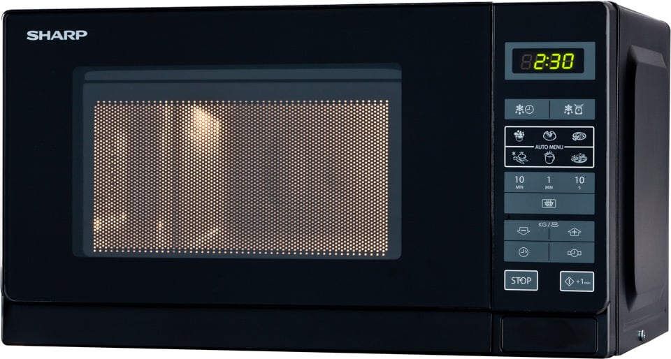 Sharp R242BKW Mikrowelle 800W 20L Solo - ideal zum Garen
