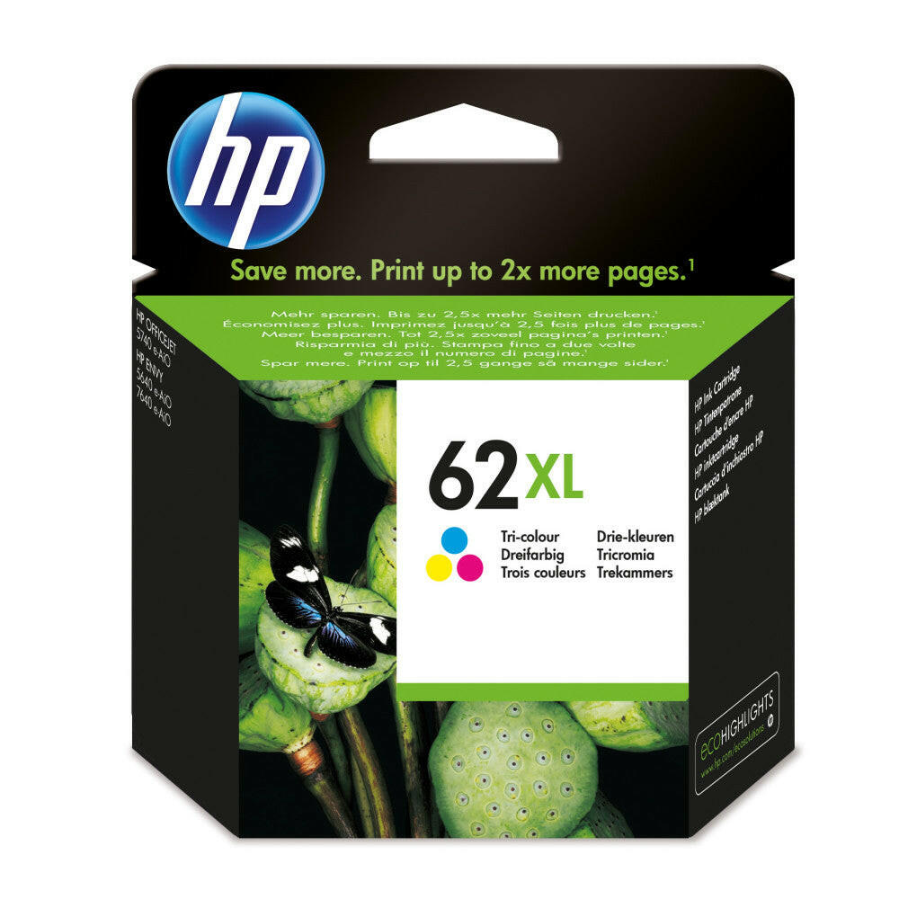 HP 62XL Original Tintenpatrone, Tri-color, hohe