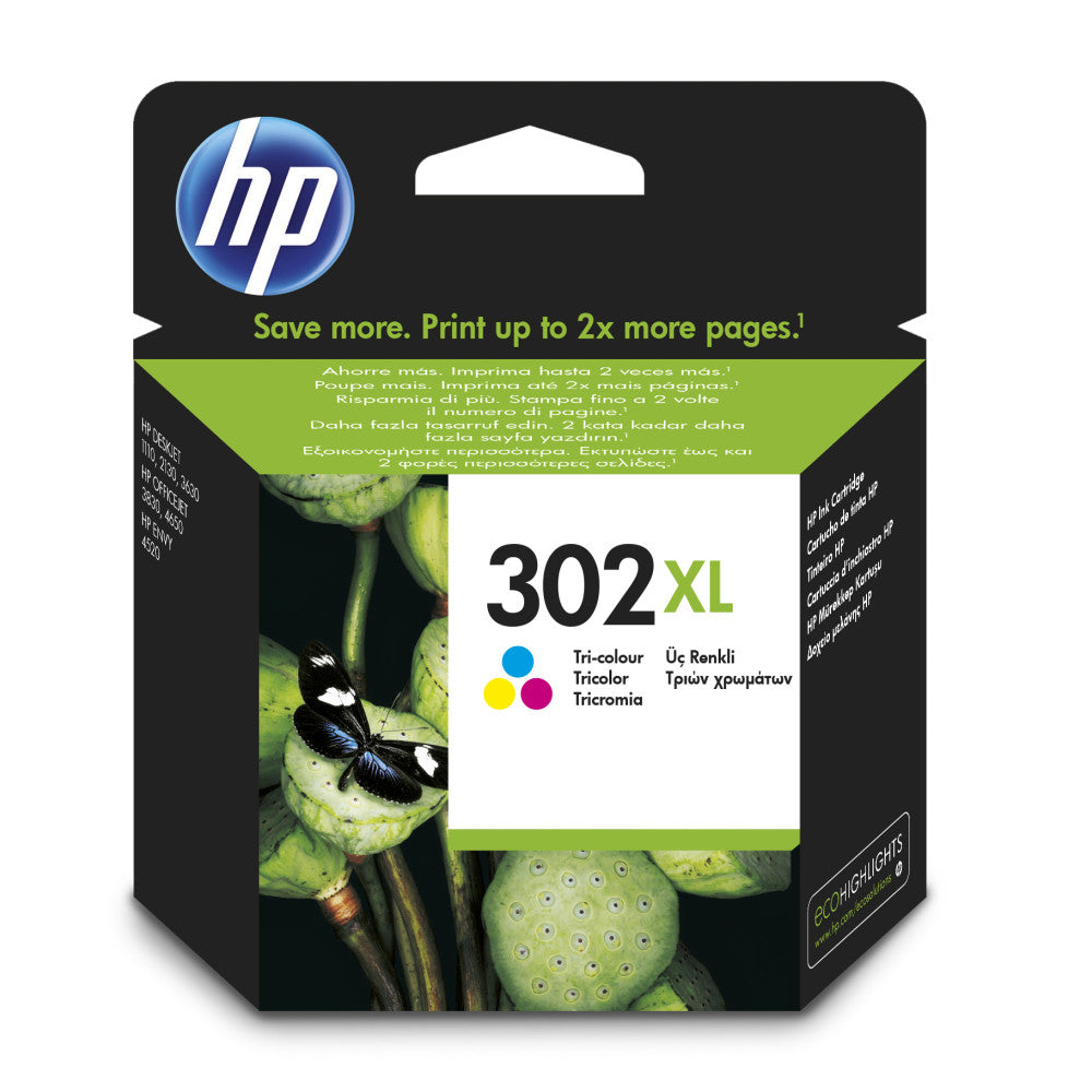 HP Original Druckerpatrone 302XL F6U67AE Cyan Magenta Gelb für DeskJet 1110 213x 363x ENVY 452x OfficeJet 383x 465x 52x