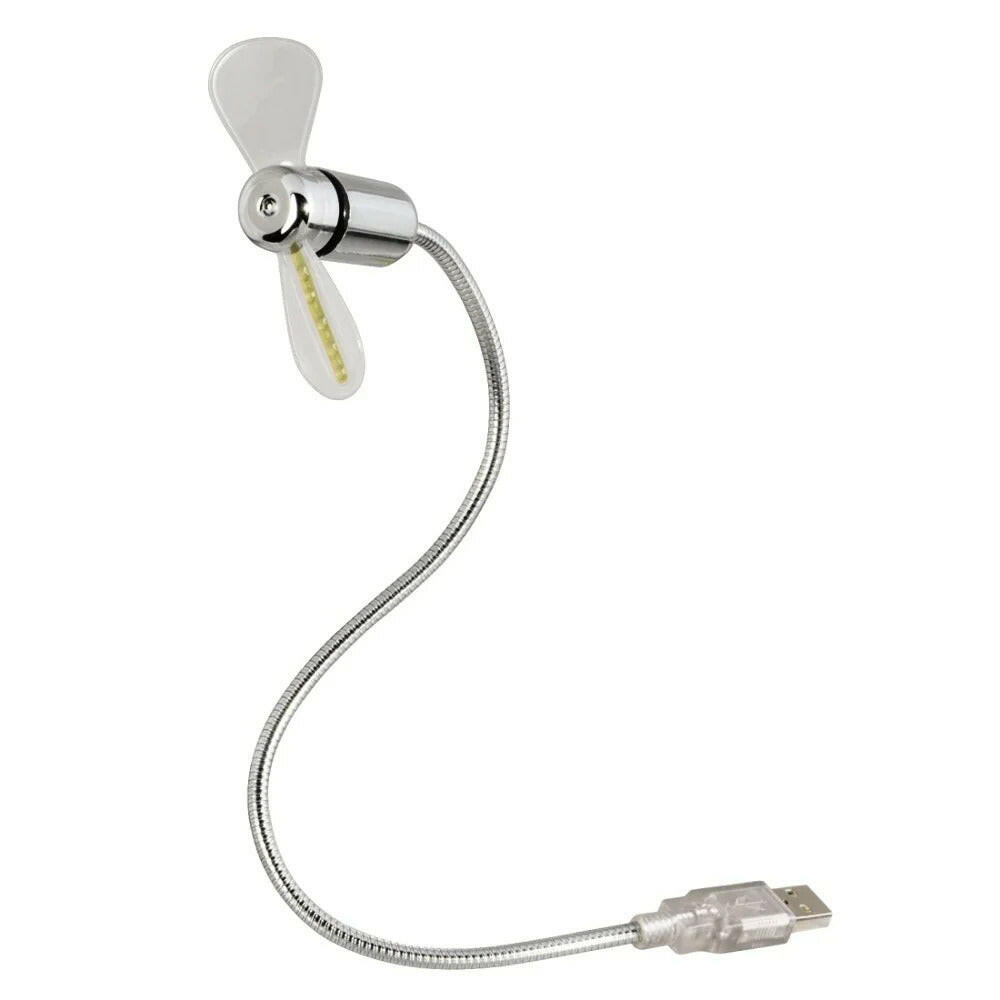 Hama USB-Ventilator mit LED-Temperaturanzeige, silberfarben.
