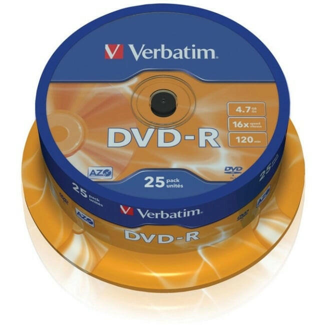 Verbatim DVD-R Matt Silber 4.7GB 25 Stück 16x Spindel.