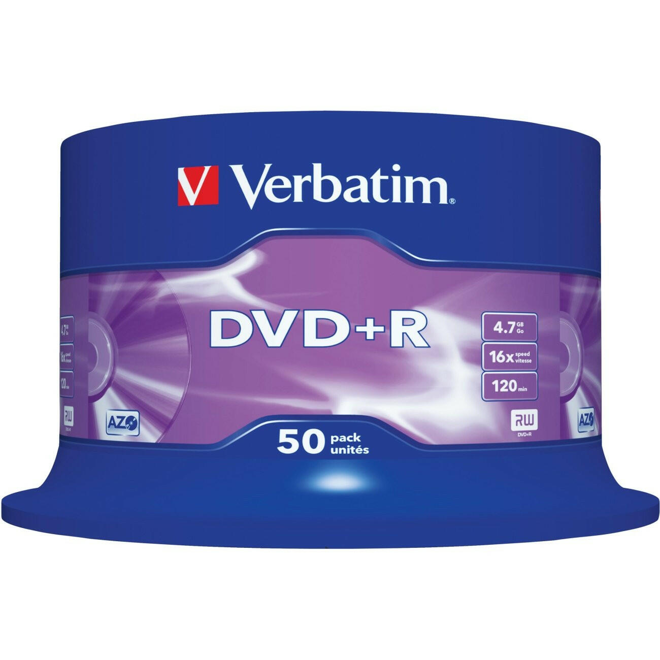 Verbatim DVD+R 4.7GB 16x 50er Spindle Matt Silver.