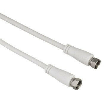 Hama 122501 SAT Kabel 3m F weiß doppelt geschirmt 90 dB.