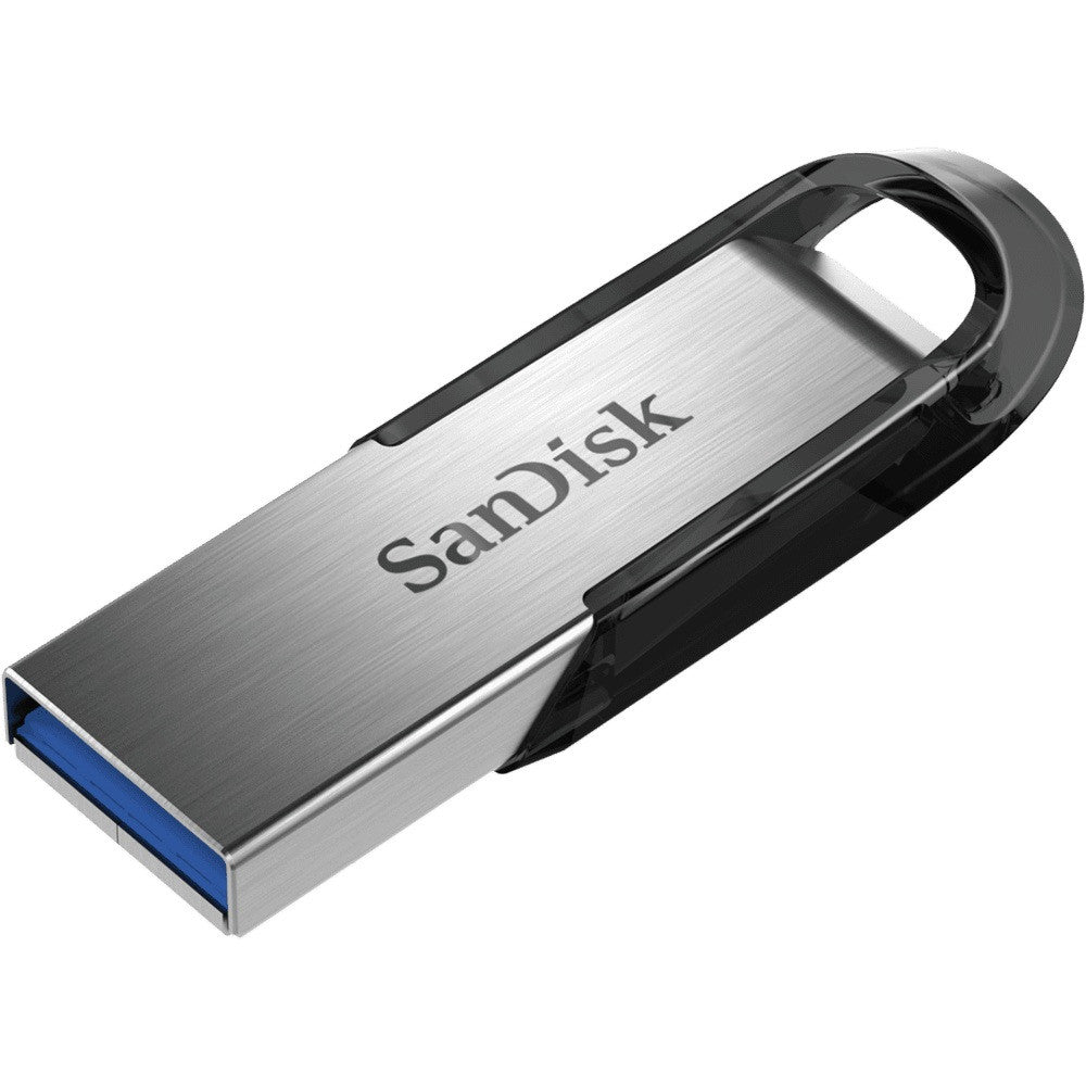 SanDisk Ultra Flair USB 3.0 Flash-Laufwerk 128GB Schwarz Silber - Robustes Metallgehäuse, Passwortschutz, 150 MB/s Lesen