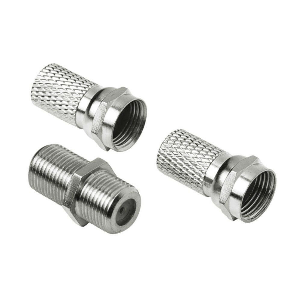 Hama 122459 SAT-Zuleitungsverlängerungs-Set, F-Stecker, 6,5.