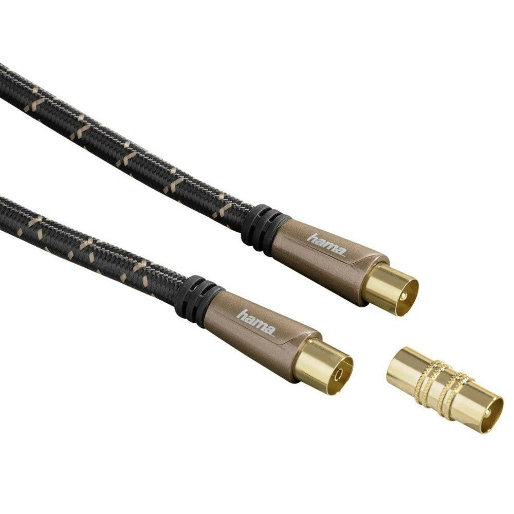 Hama Antennenkabel 3m Koax, Metall 120dB - Schwarz.