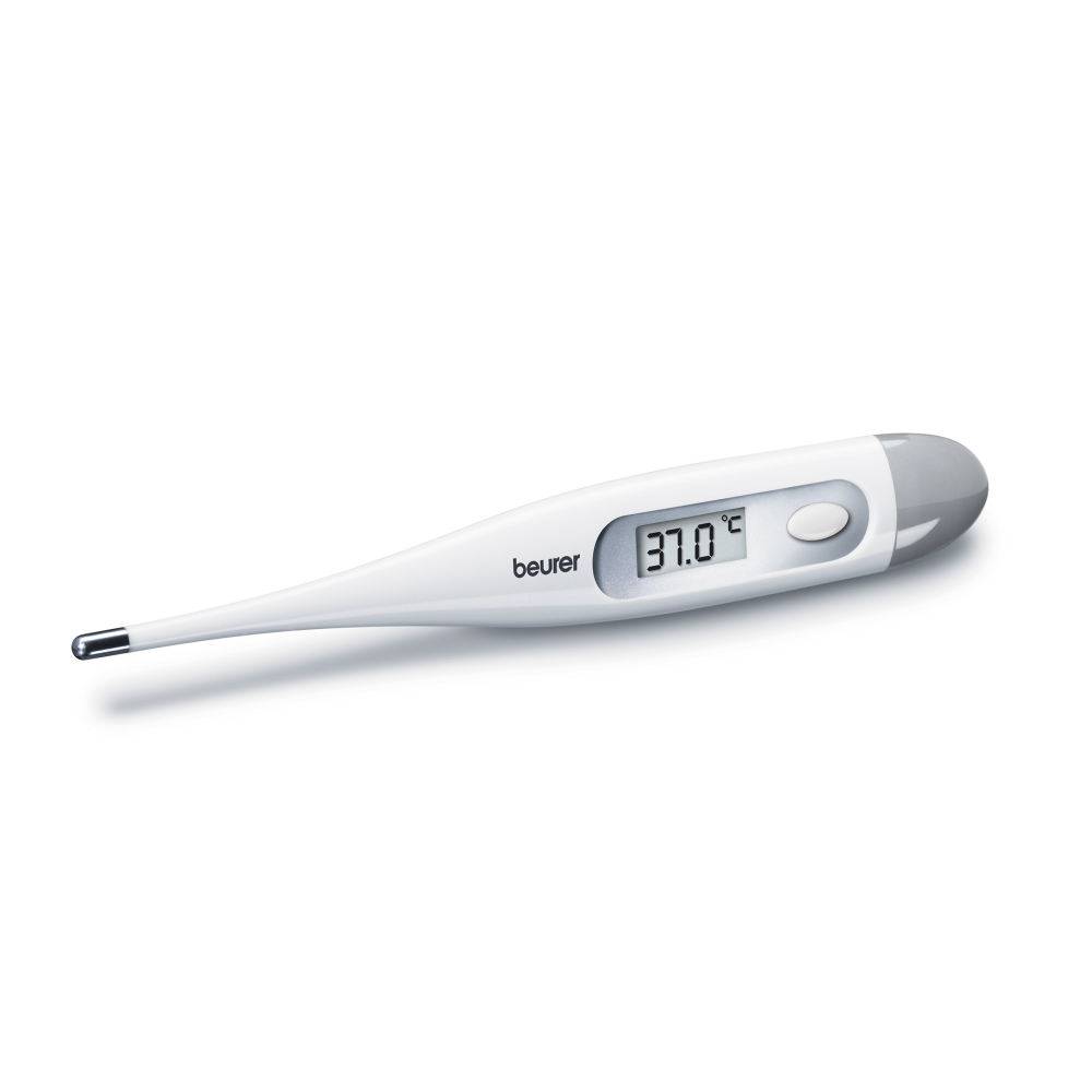 Beurer Digitales Fieberthermometer FT 09/1, LCD-Display, wasserdicht, Signalton, Medizinprodukt, Weiß 1er Pack